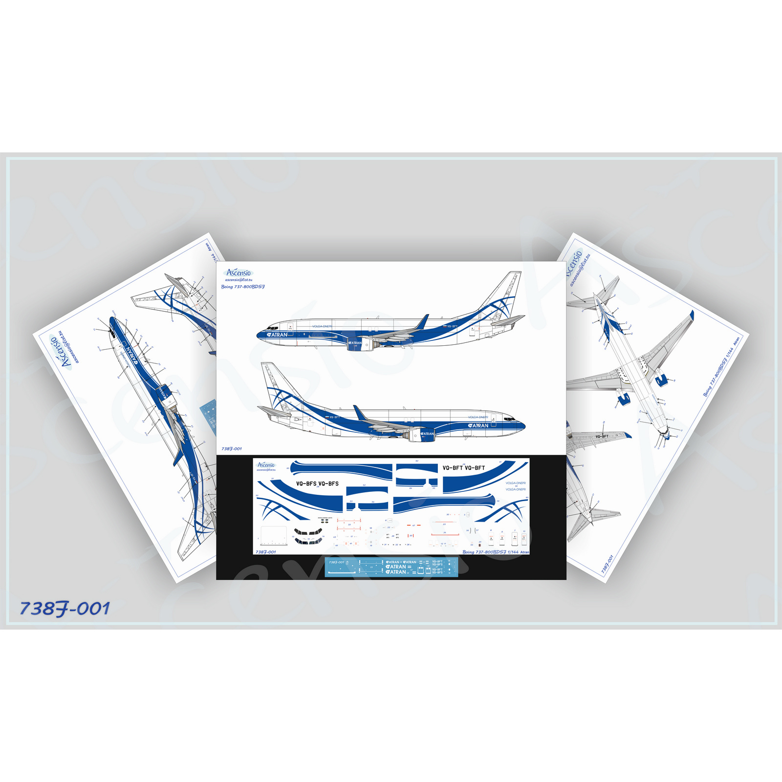 738F-001 Ascensio 1/144 Decal for 737-800BCF 