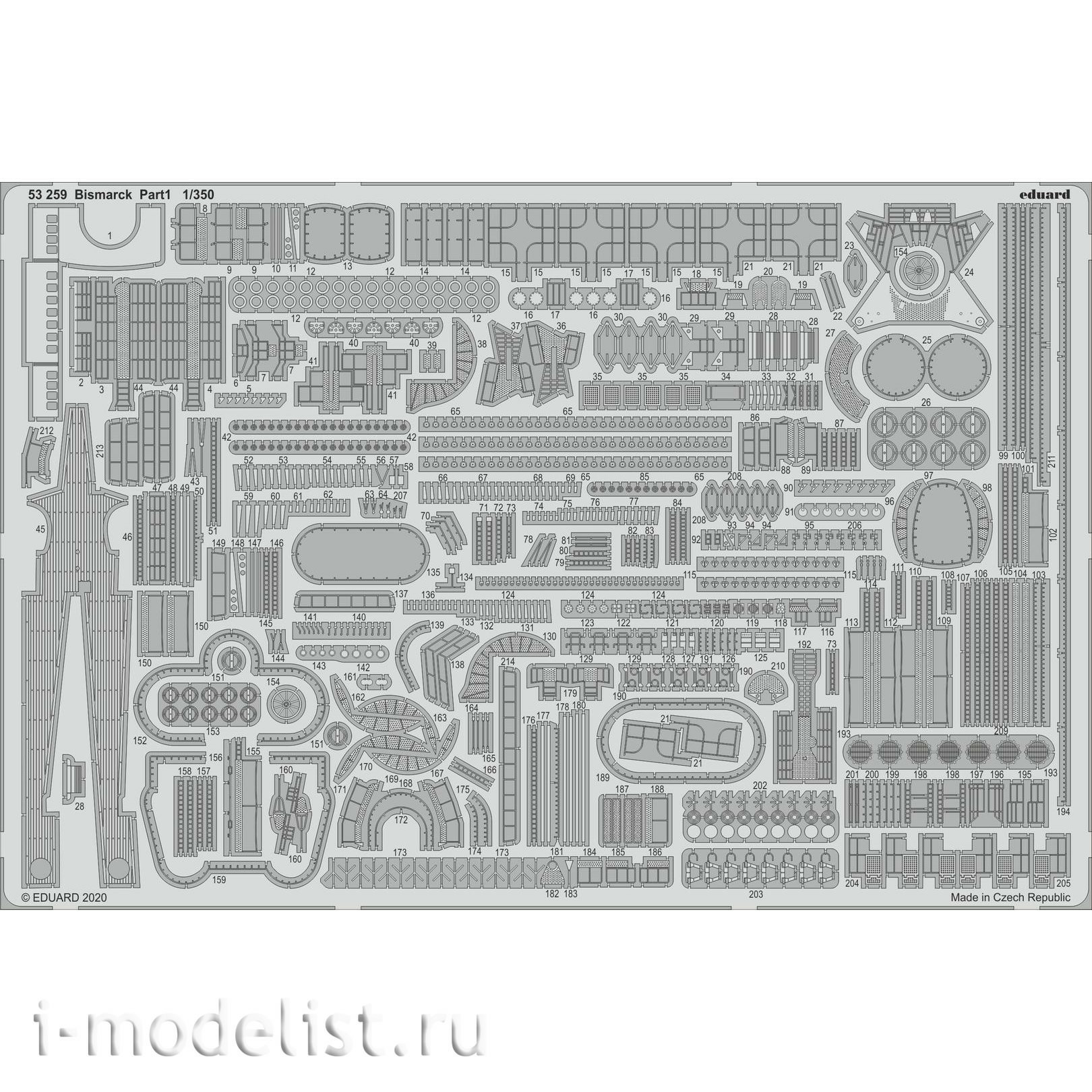53259 Eduard 1/350 photo etched parts for Bismarck part 1 