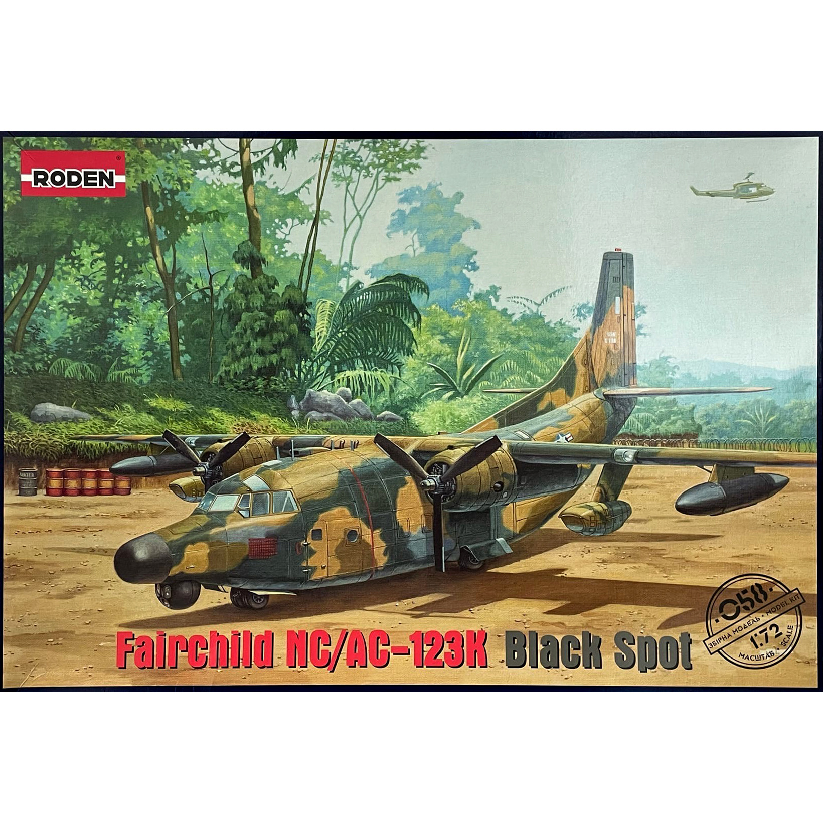 058 Roden 1/72 Fairchild NC/AC-123K black Spot Aircraft