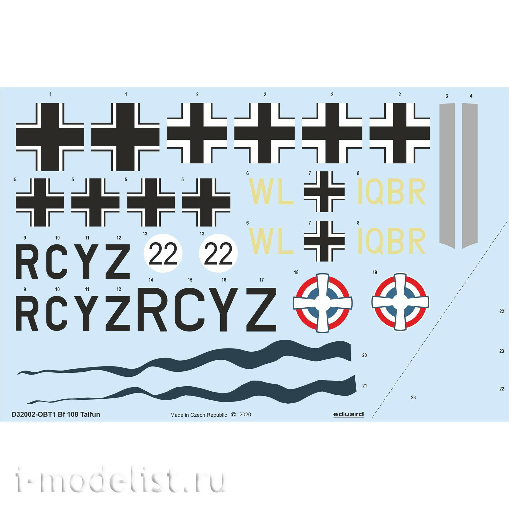 D32002 Eduard 1/32 Decal for Bf 108 Taifun