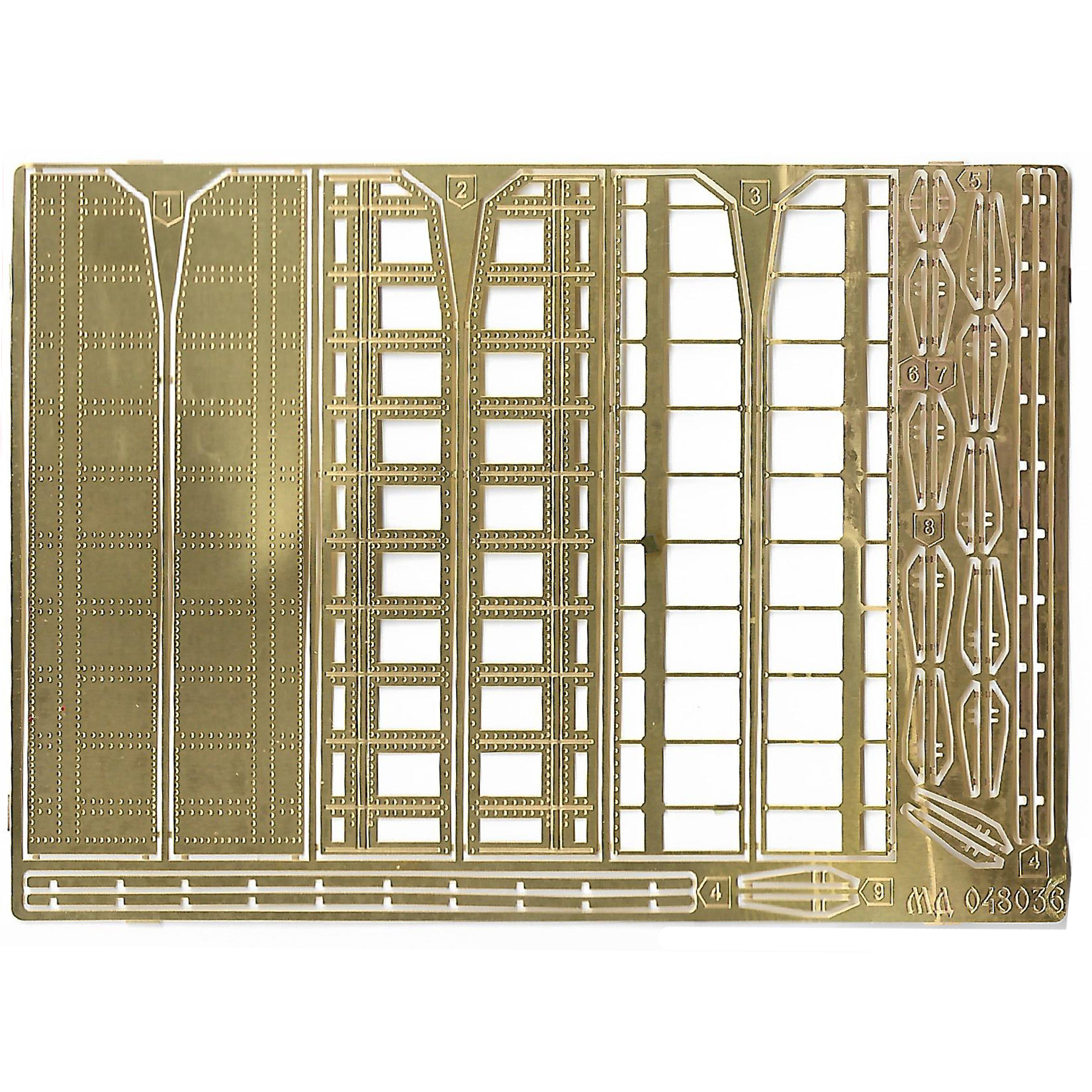 048036 Microdesign 1/48 Set of photo etching of landing flaps on Yakovlev-9D (Zvezda)