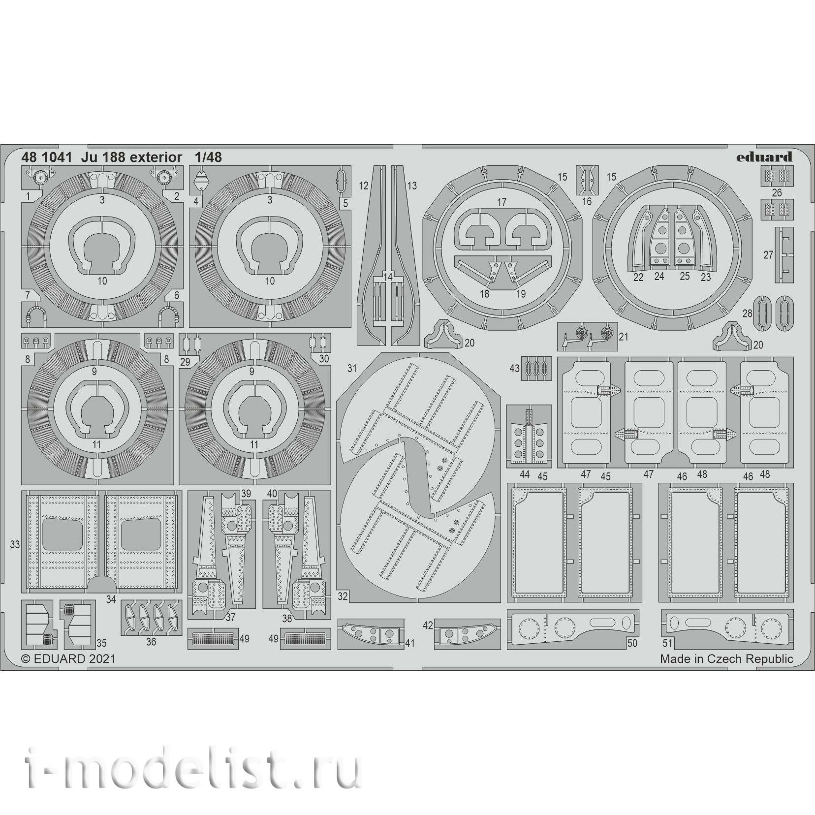 481041 Eduard 1/48 Photo etching for Ju 188, exterior