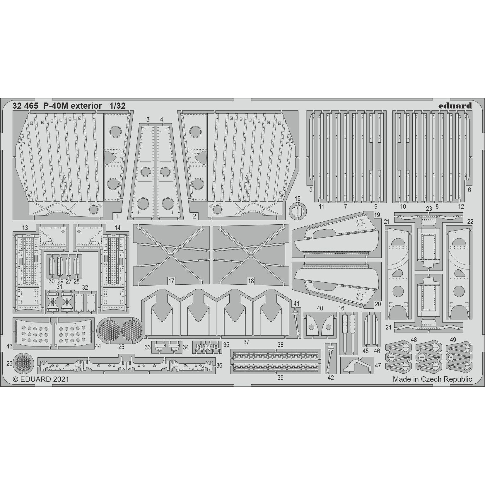 32465 Eduard 1/32 Photo Etching for P-40M, exterior