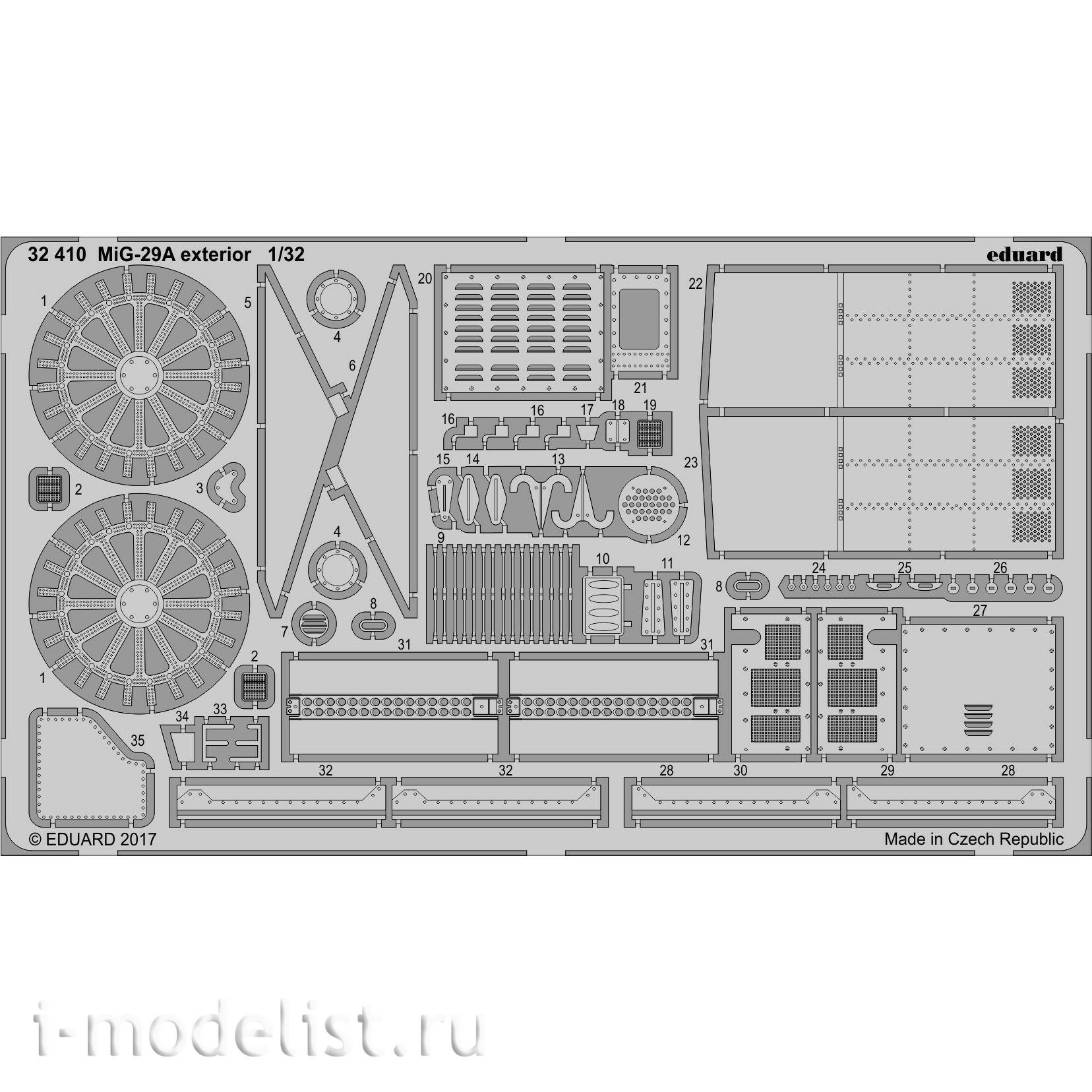 32410 Eduard 1/32 Photo Etching for MiGG-29A Exterior