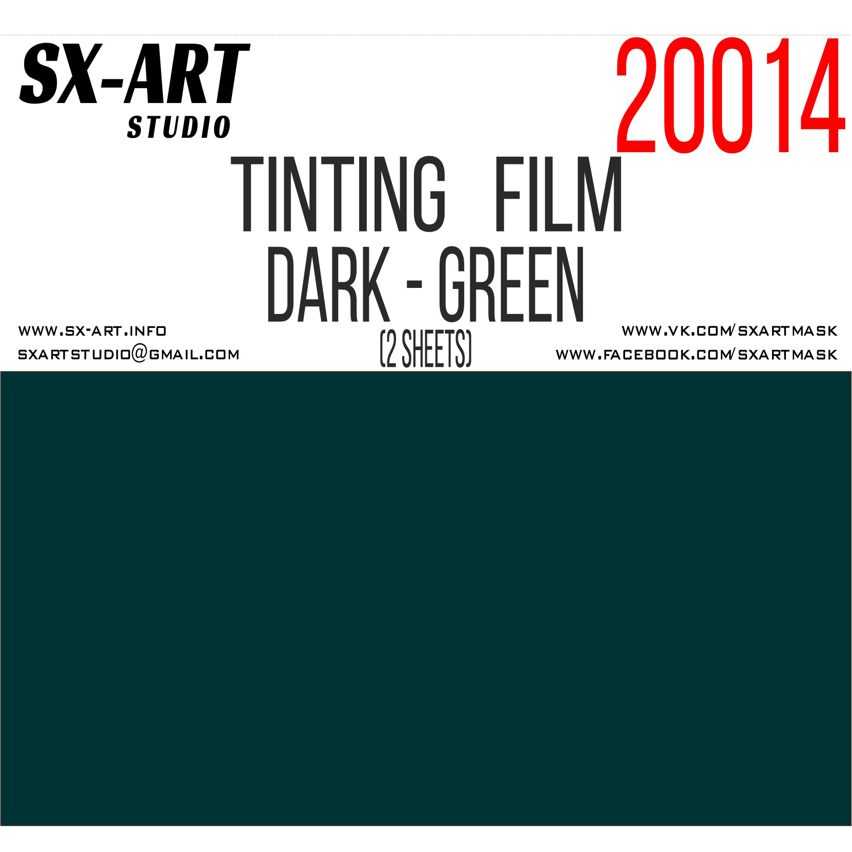 20014 SX-Art dark green tinting film 140x200 (2 sheets)