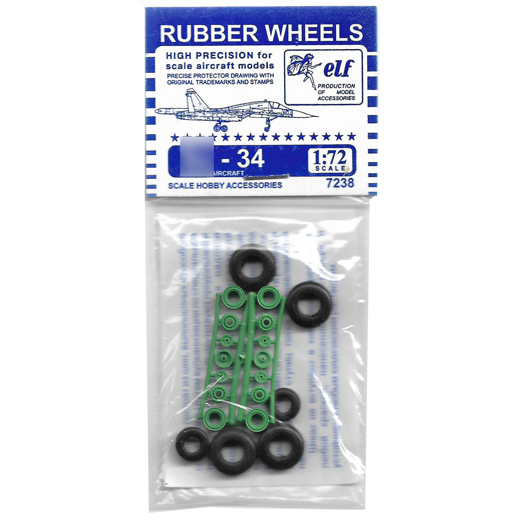 7238 Elf 1/72 rubber Wheels for si-34 (si-32FN)