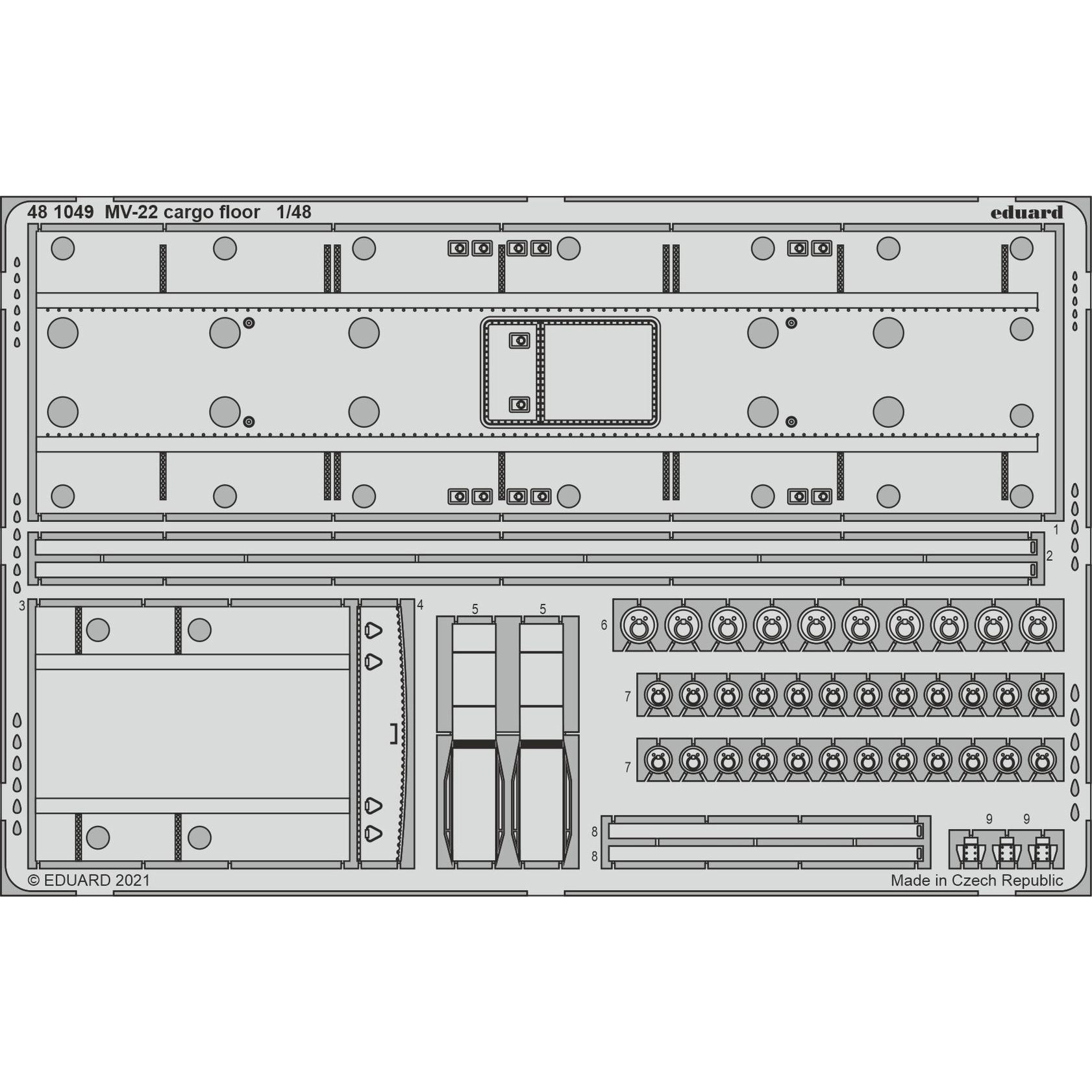 481049 Eduard 1/48 Photo etching for MV-22, cargo compartment floor