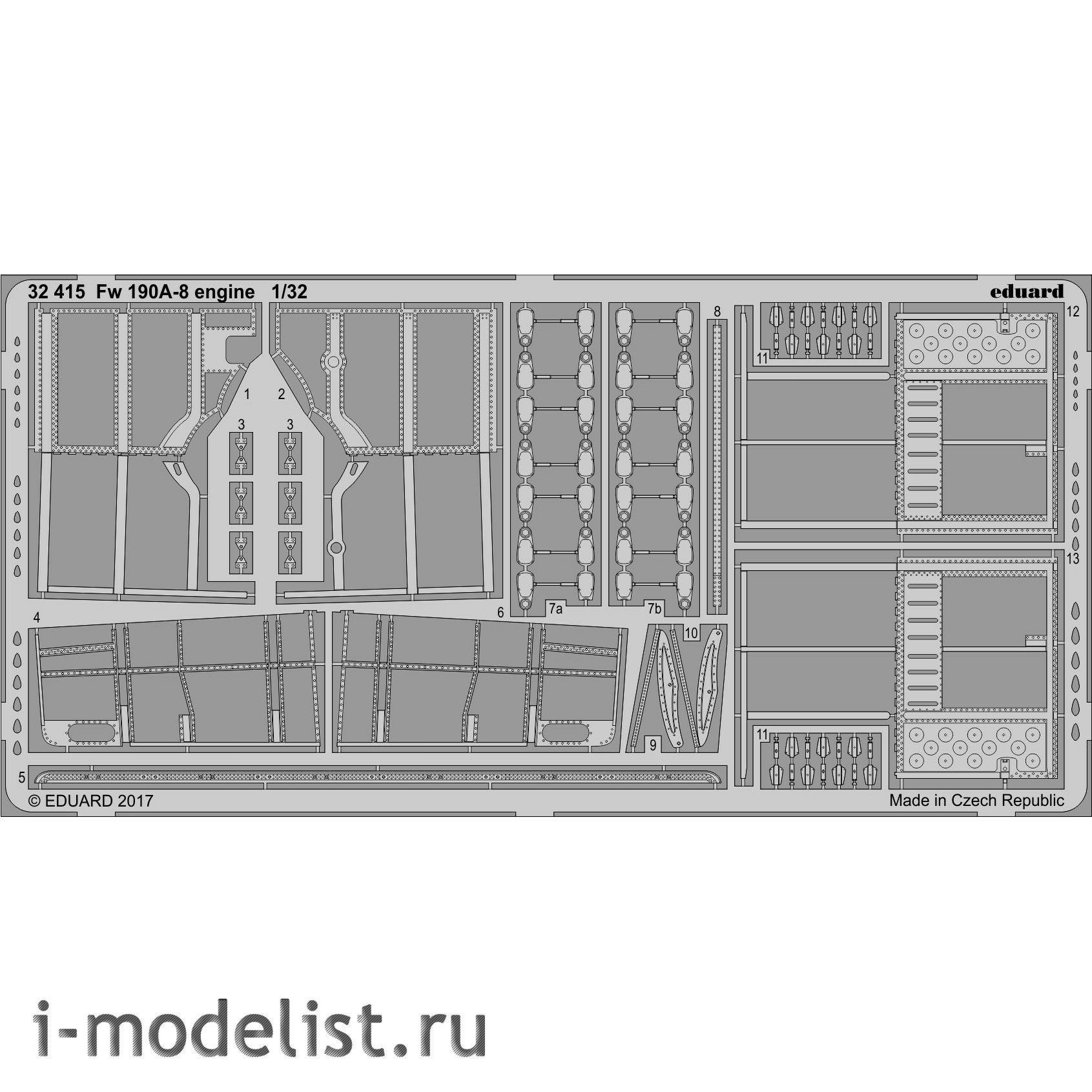 32415 Eduard 1/32 Photo Etching for Fw 190A-8 Engine