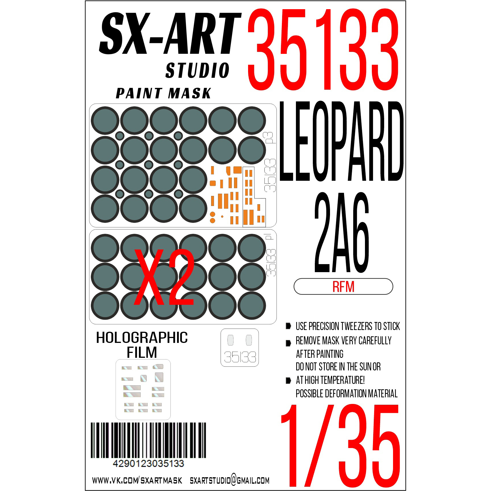 35133 SX-Art 1/35 Leopard 2A6 Paint Mask (RFM)
