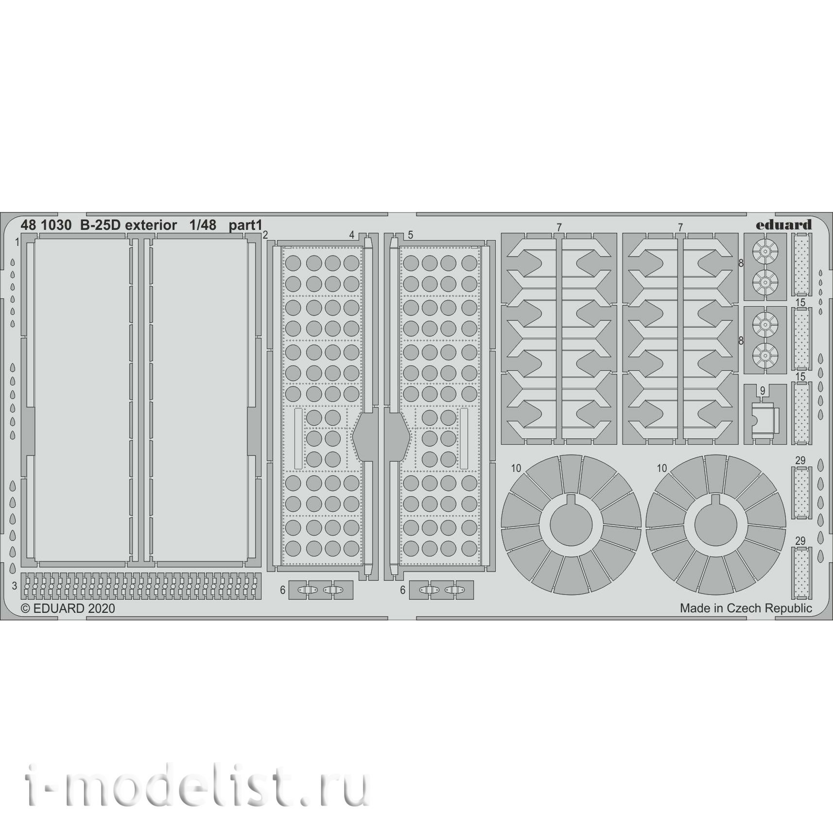 481030 Eduard photo etched parts for 1/48 B-25D exterior