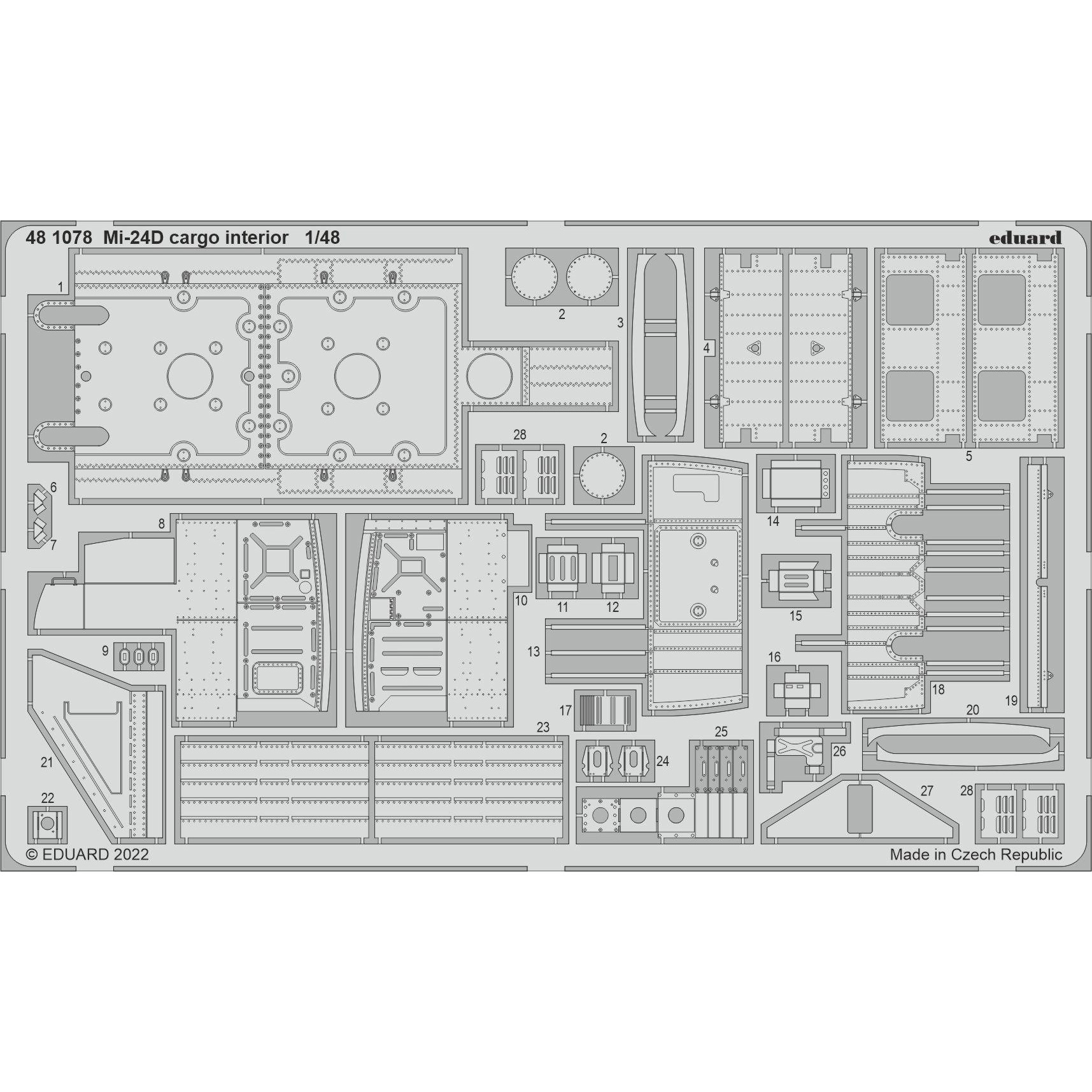 481078 Eduard 1/48 Photo Etching for Mu-24D, Cargo interior