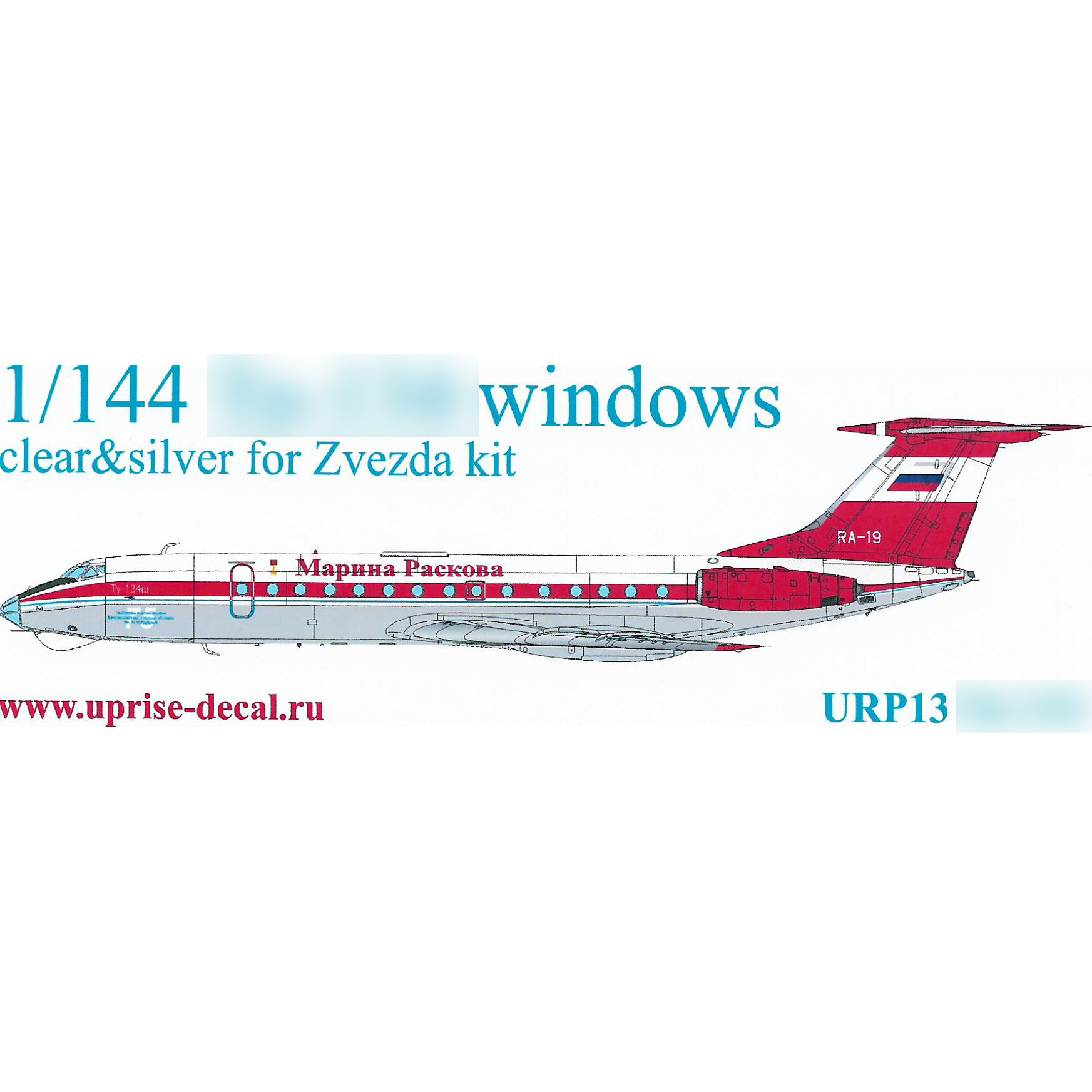 URP13 Sunrise 1/144 Decals for Tupolev-134 (clear)