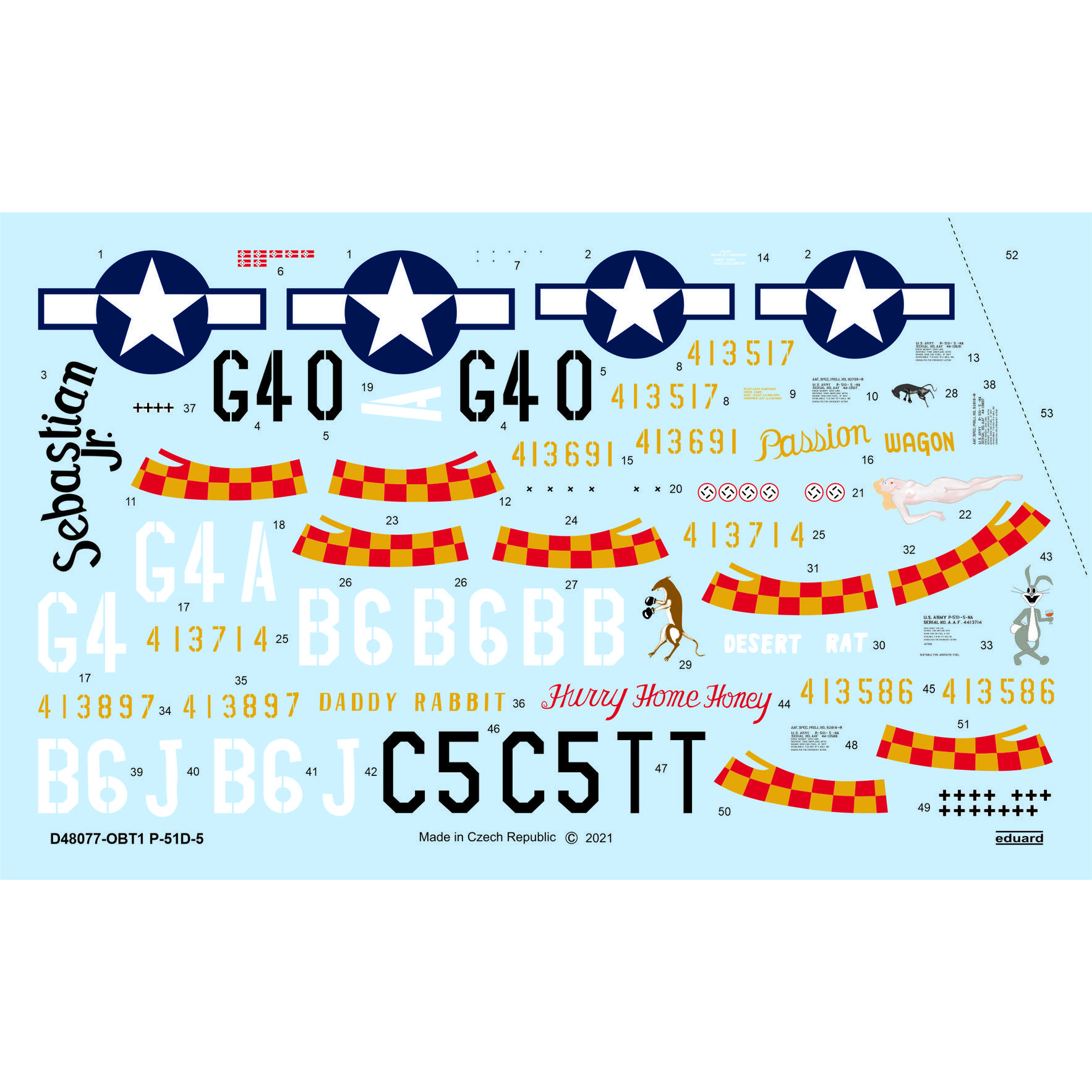 D48077 Eduard 1/48 Decal for P-51D-5 