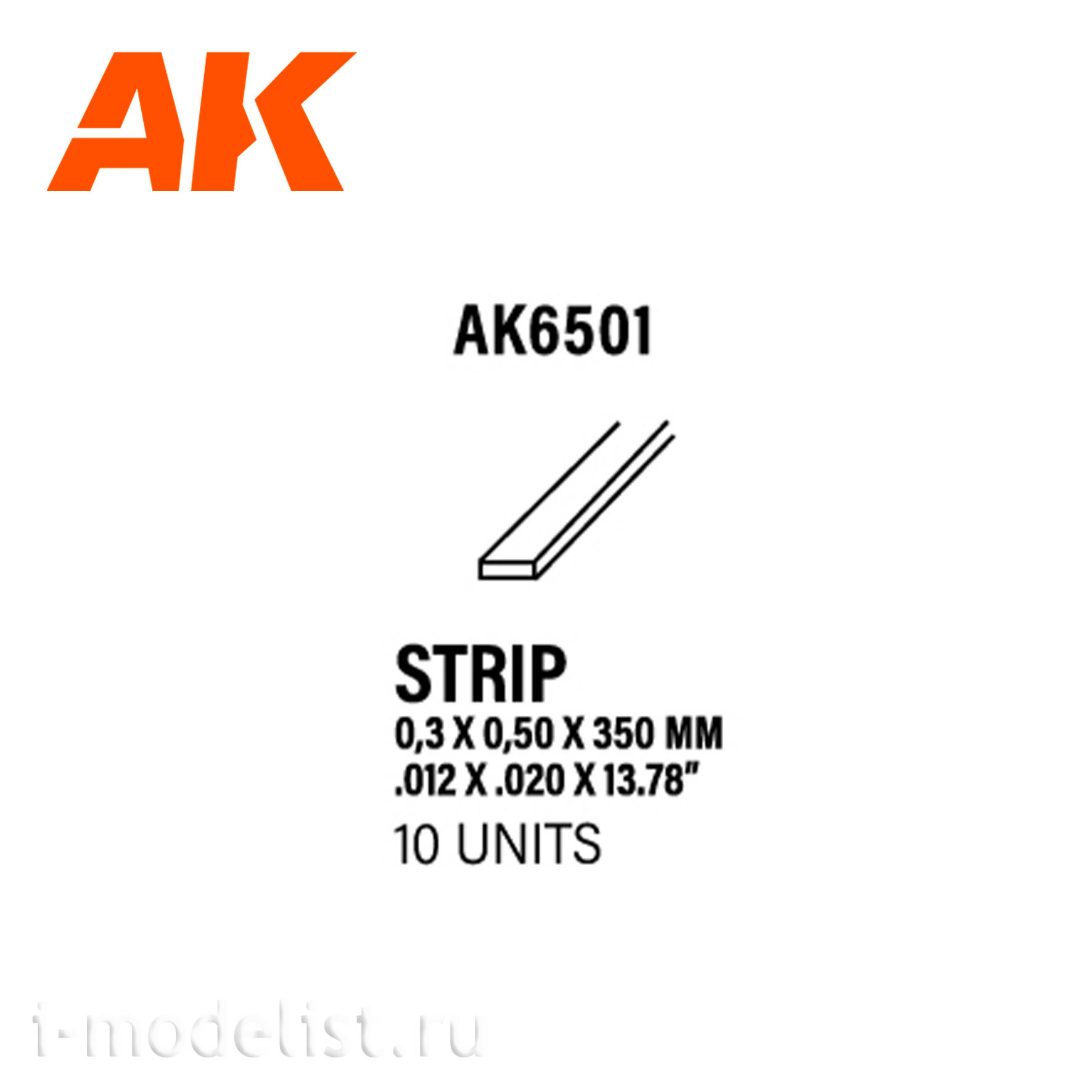 AK6501 AK Interactive Полоски 0,30 x 0,50 x 350 мм – стирол - (10 штук)