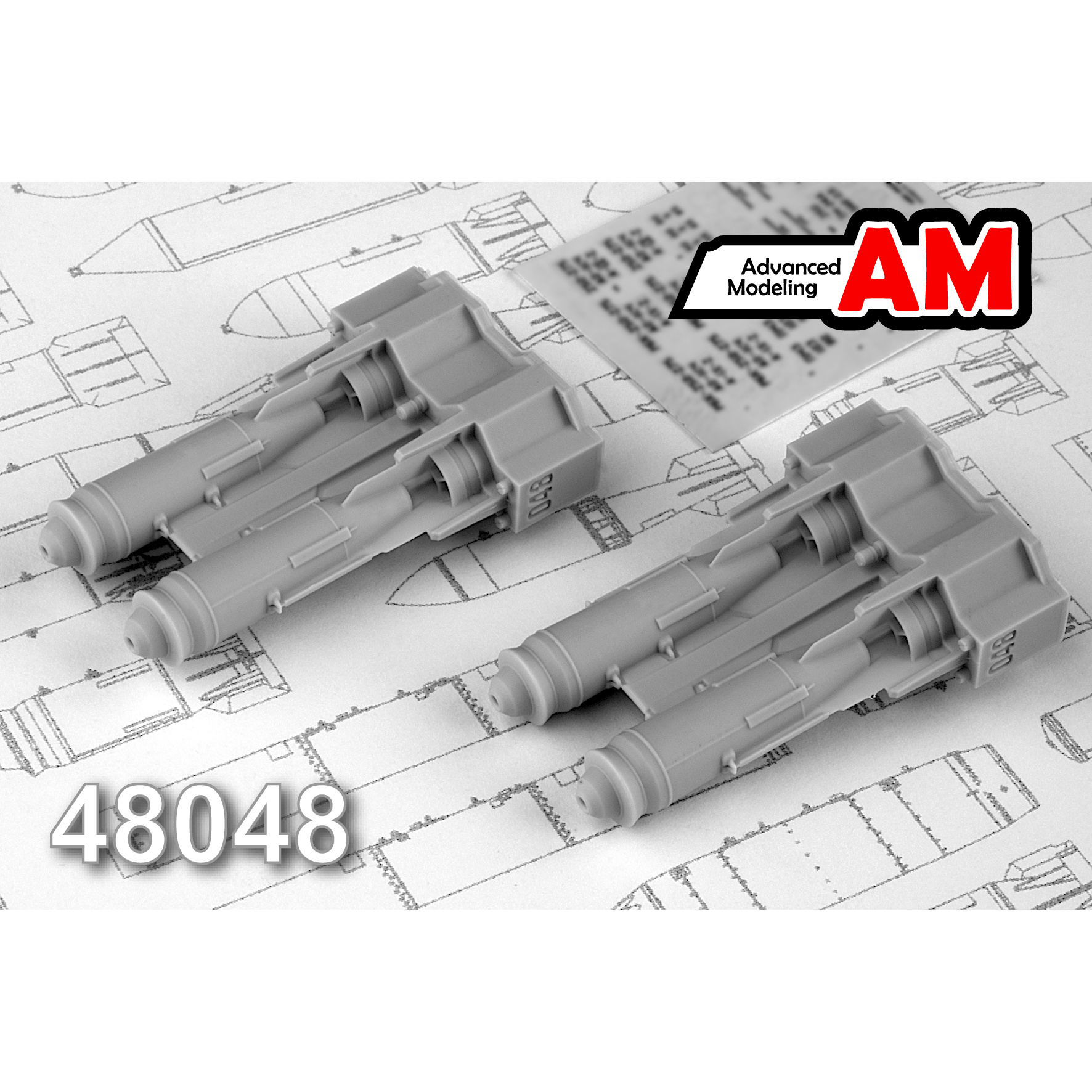 AMC48048 Advanced Modeling 1/48 high-Explosive air bomb caliber 250 kg sample 1954 FAB-250 M-54(four bombs included)