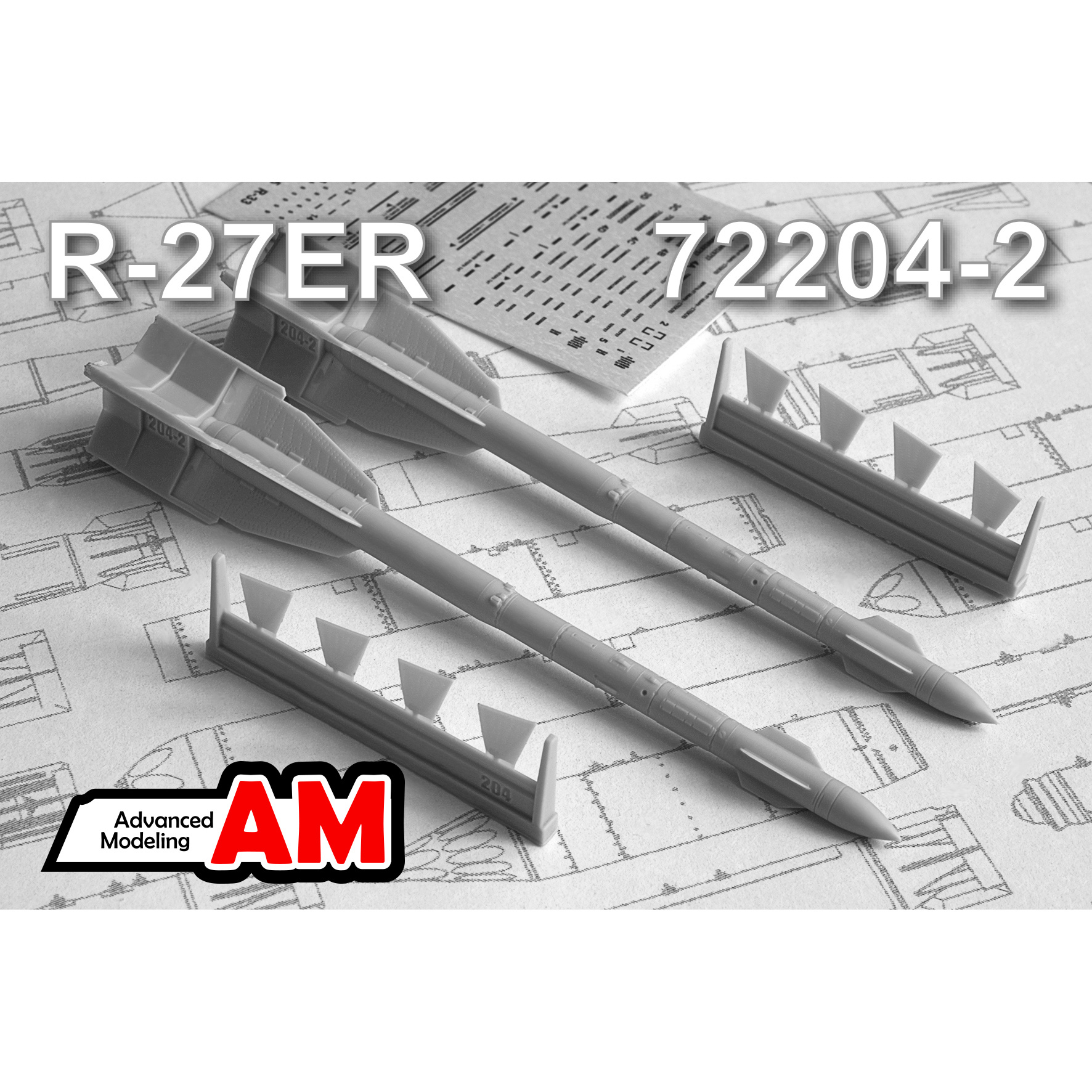 АМС72204-2 Advanced Modeling 1/72 Р-27ЭР Авиационная управляеMay ракета среdays дальности (в комплекте две ракеты)