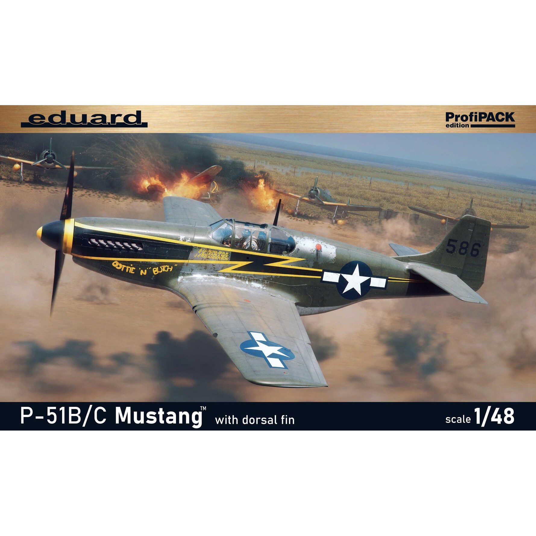 82108 Eduard 1/48 Американский истребитель P-51B/ C Mustang с вертикальным стабилизатором (ProfiPACK)