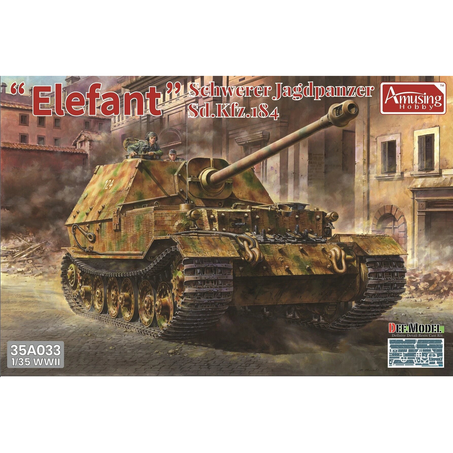 35A033 Amusing Hobby 1/35 ELEFANT Self-propelled gun (interior + zimmerite)