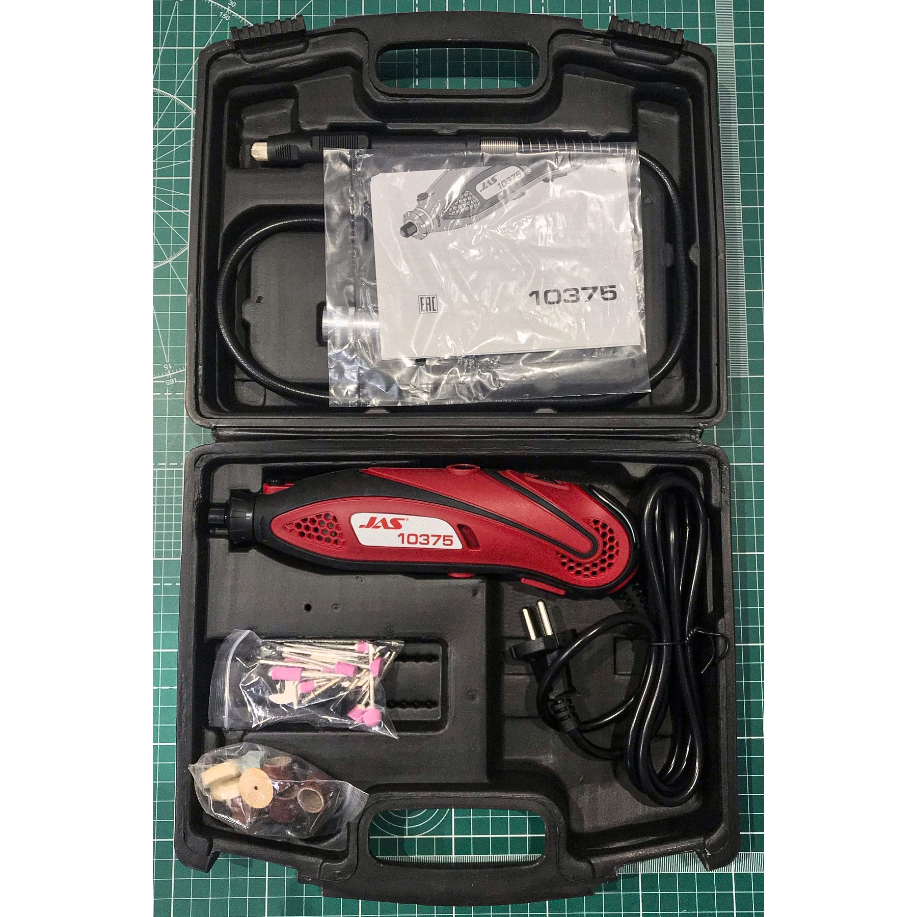 10375 JAS Drill bit 135 W, 10000-32000 rpm, flexible shaft, accessories 40 prev., case