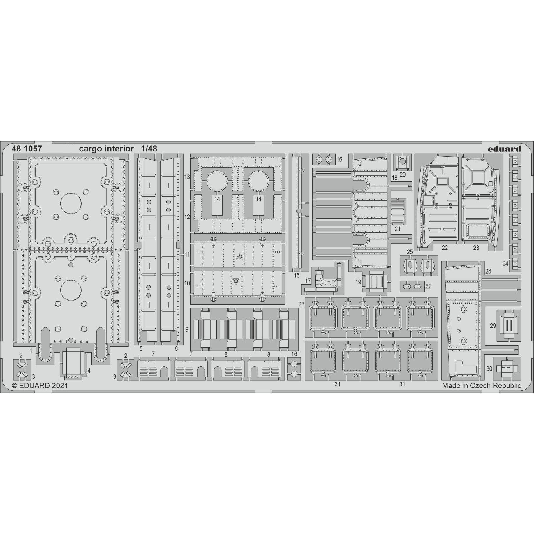 481057 Eduard 1/48 Photo Etching for Mu-24P, cargo compartment interior