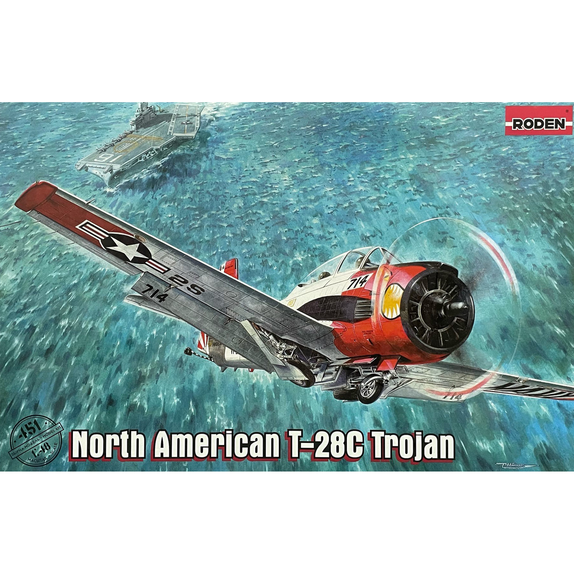 451 Roden 1/48 North American T-28C Trojan Aircraft