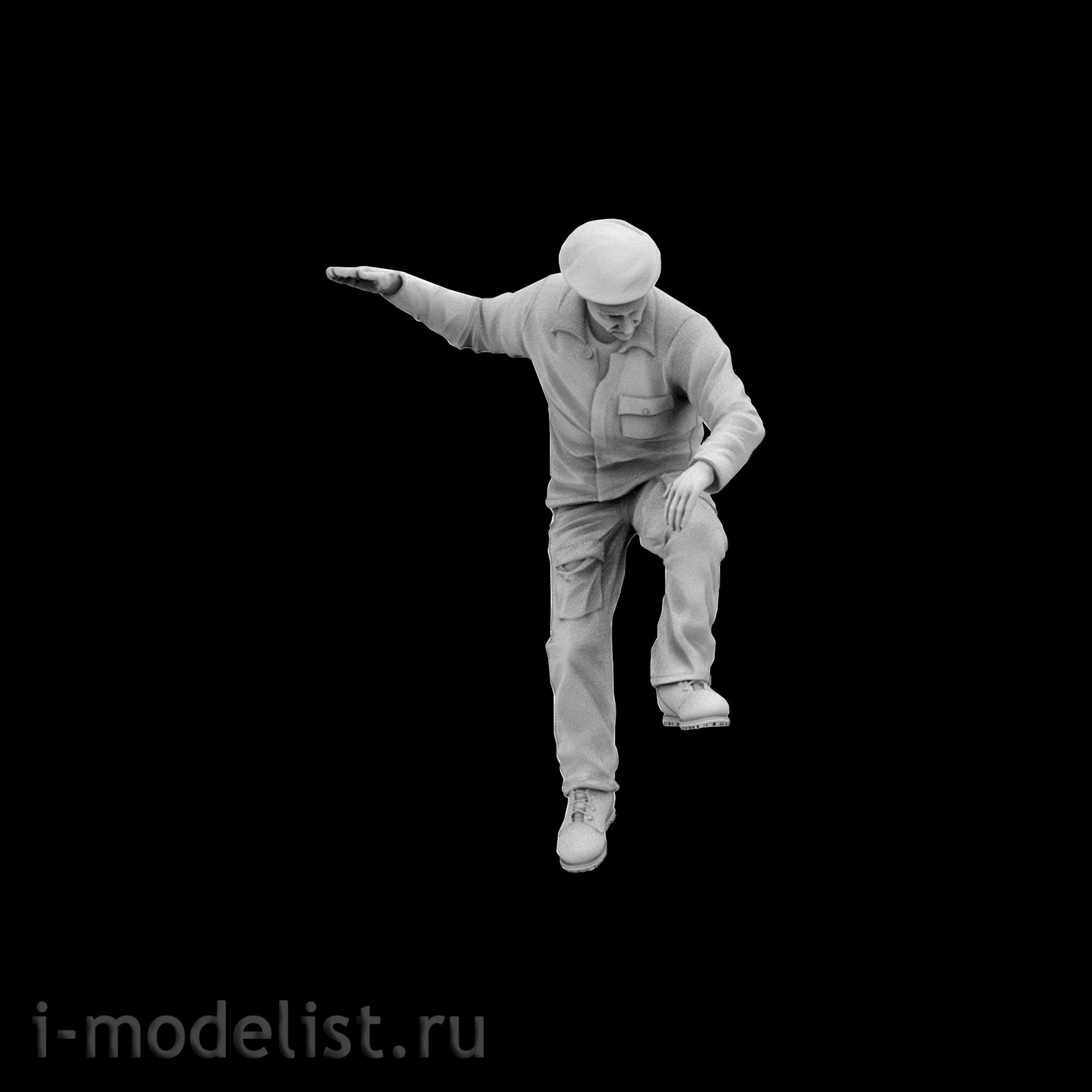 Im48009 Imodelist 1/48 Figure of technician No. 1 - work in the cabin. For the model, the Soviet 25 attack aircraft of the Zvezda company