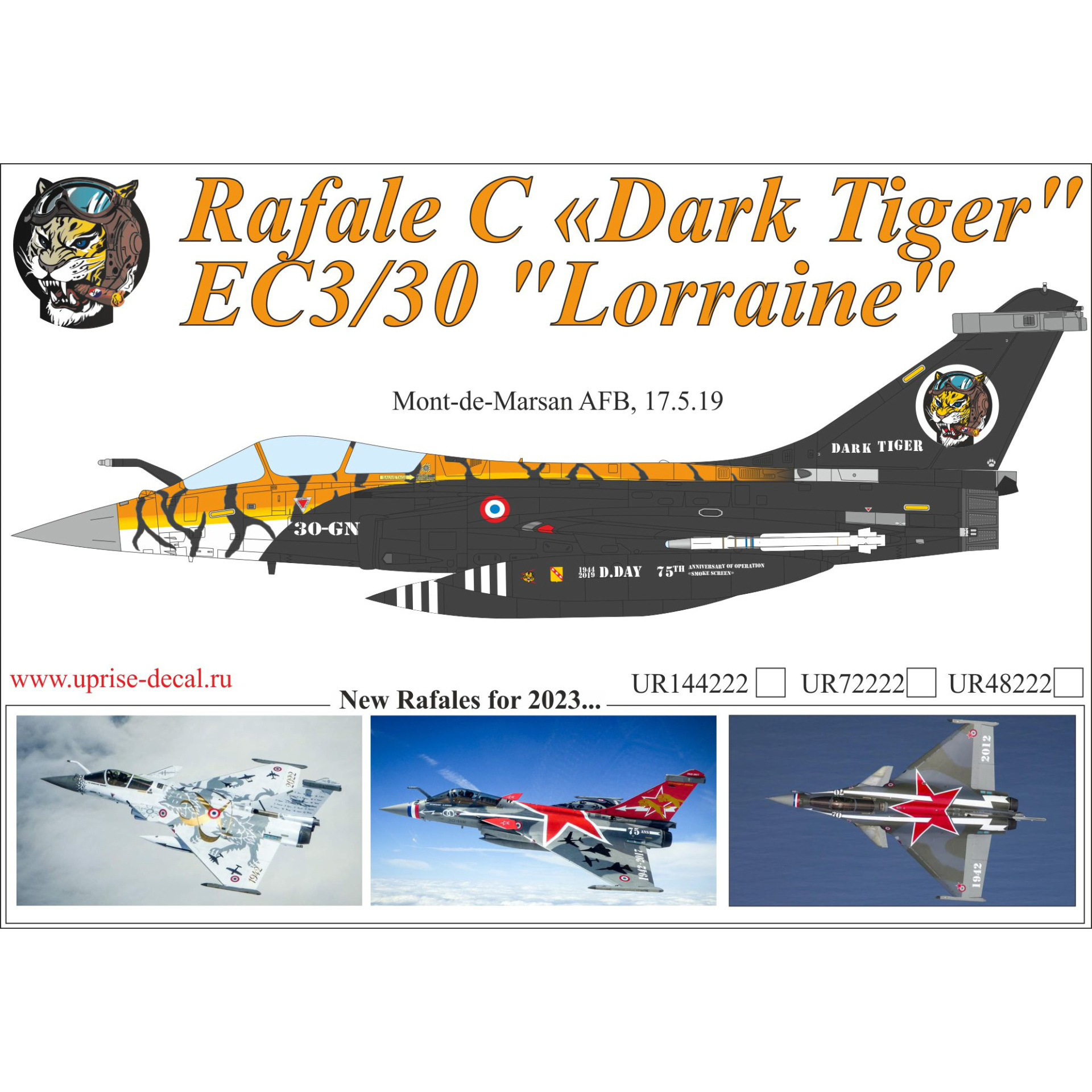 UR72222 Sunrise Decals for Rafale C 