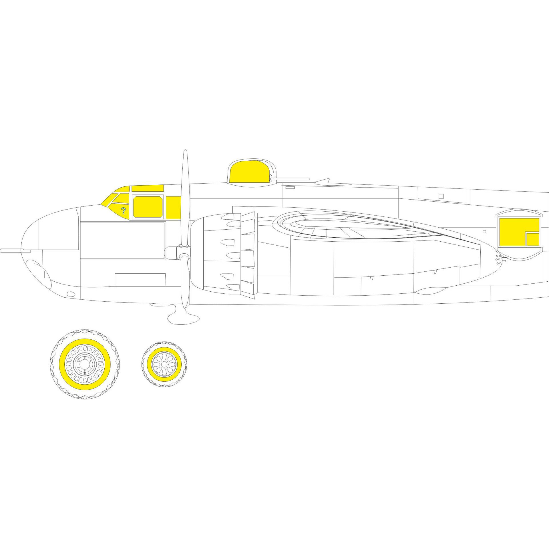 JX288 Eduard 1/32 Paint Mask for B-25H TFace