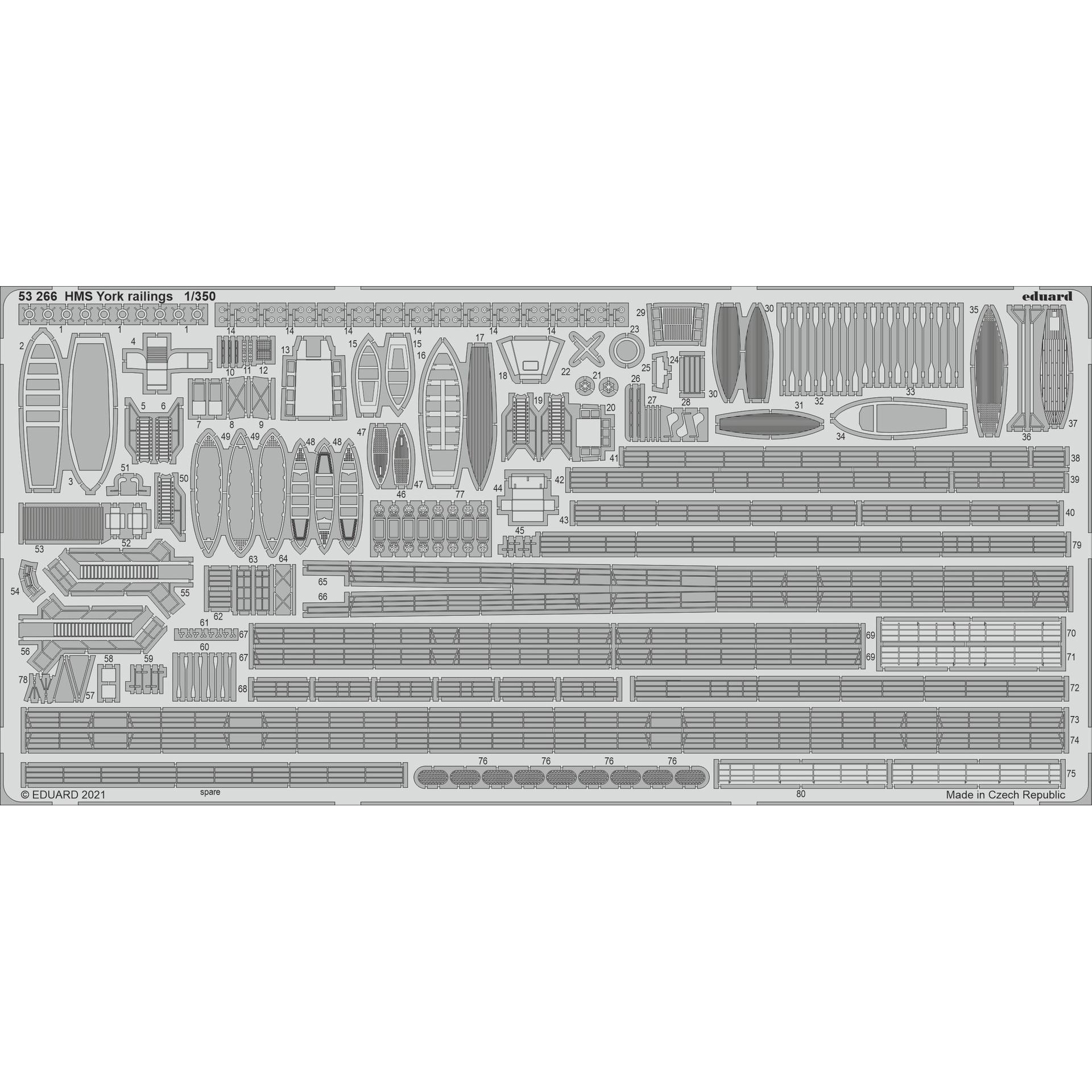53266 Eduard 1/350 Photo Etching for HMS York, fencing
