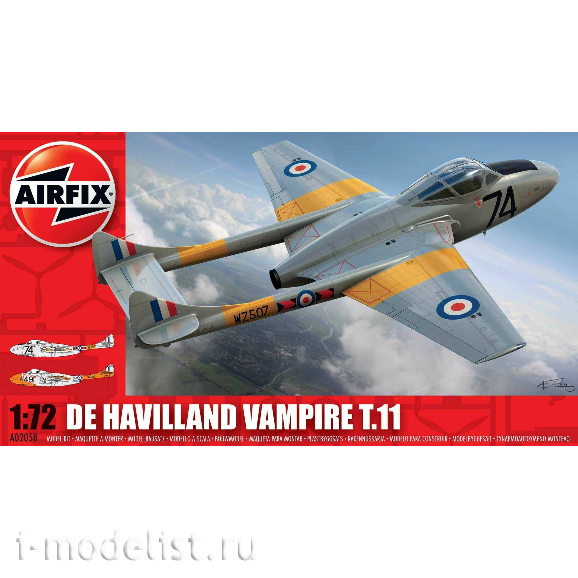 2058 Airfix 1/72 De Havilland Vampire T.11