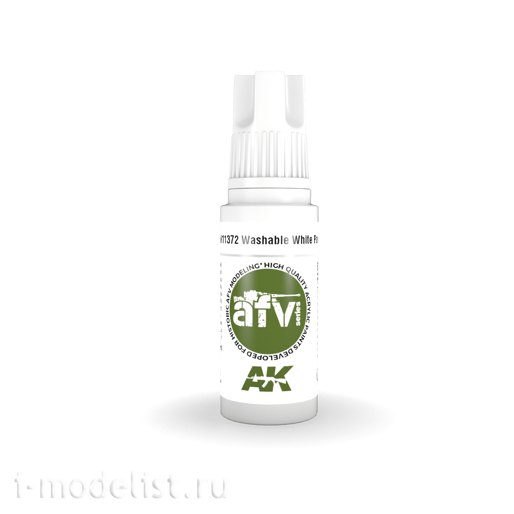 AK11372 AK Interactive WASHABLE WHITE PAINT (washable white paint) 17 ml