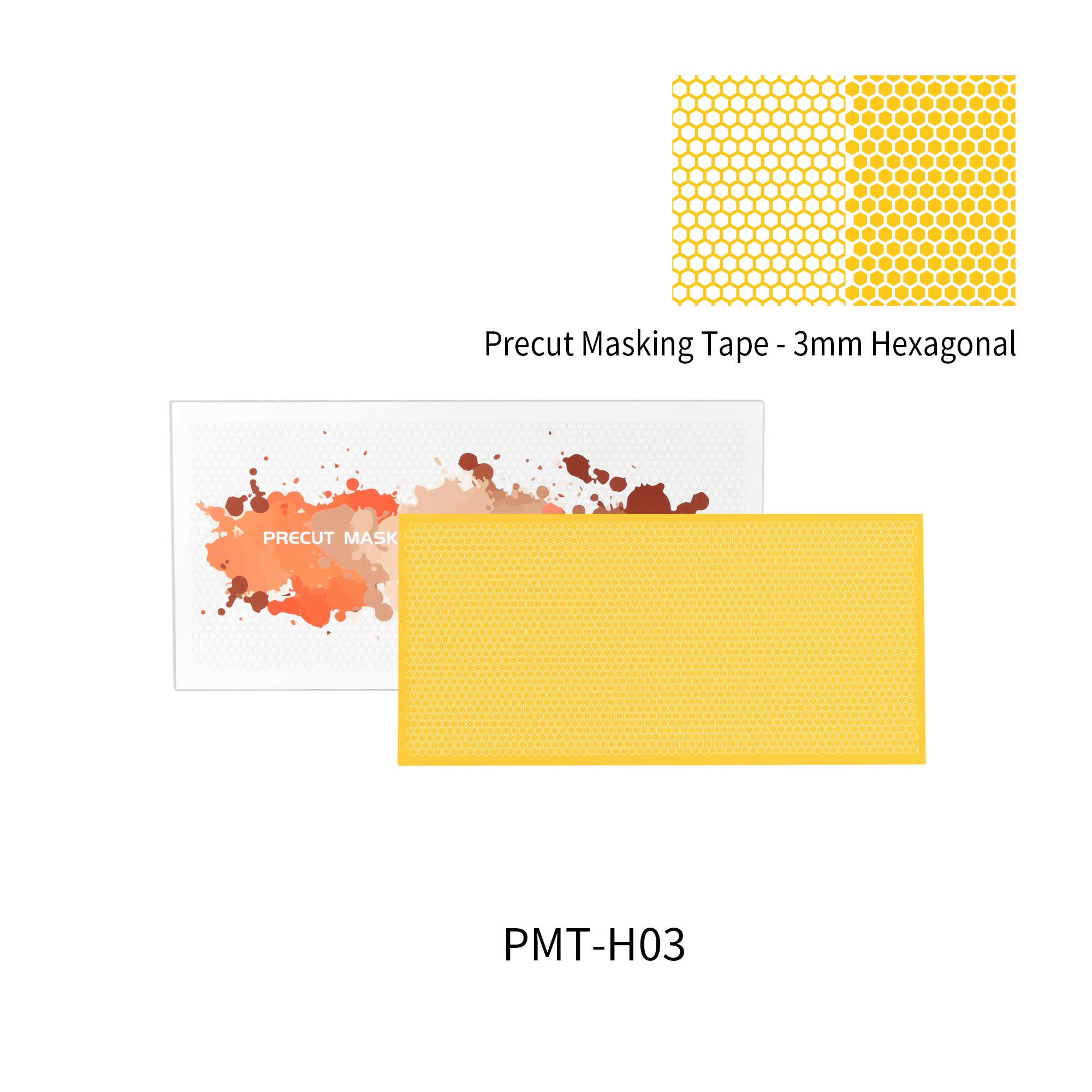 PMT-H03 DSPIAE Pre-cut Self-adhesive Paint Mask, 3mm Hexagon