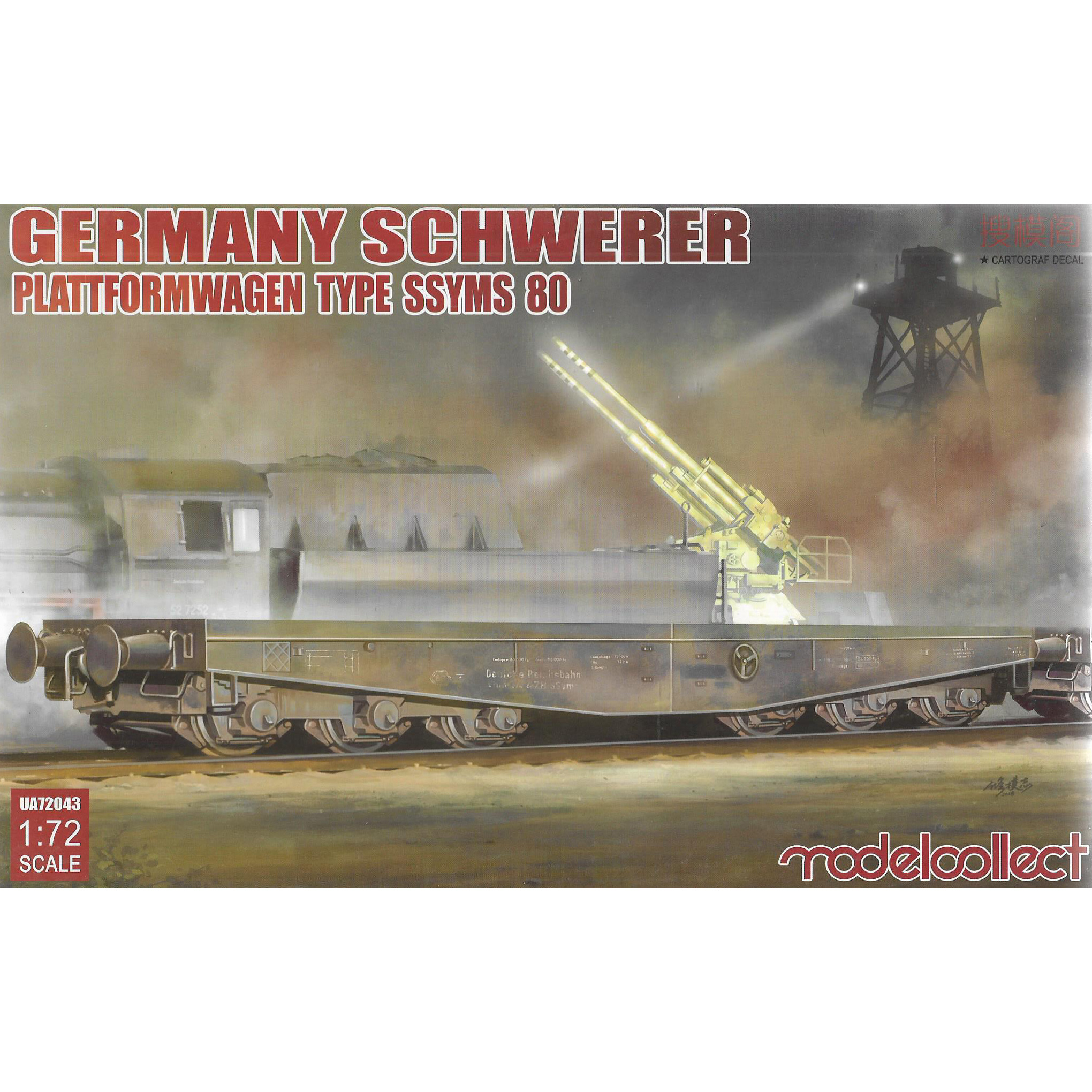 UA72043 Modelcollect 1/72 Schwerer Plattformwagen Type SSyms 80