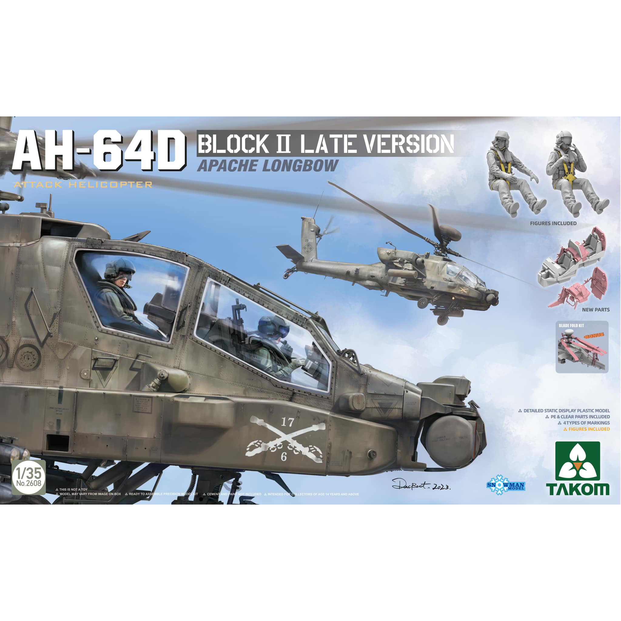 2608 Takom 1/35 AH-64D Block II Late Version (includes 3D resin parts and 2 figurines)