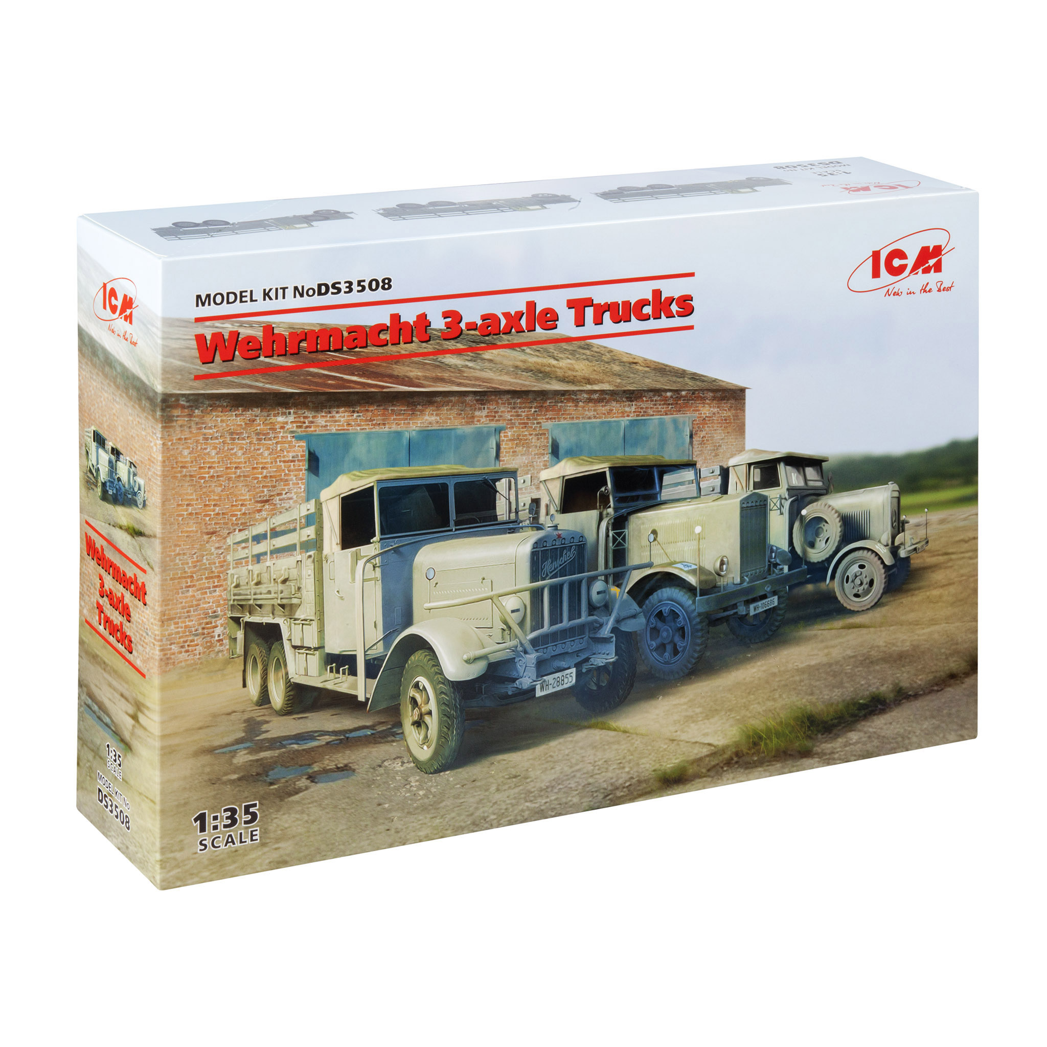 DS3508 ICM 1/35 3-axle trucks (Henschel 33D1, Krupp L3H163, LG3000)