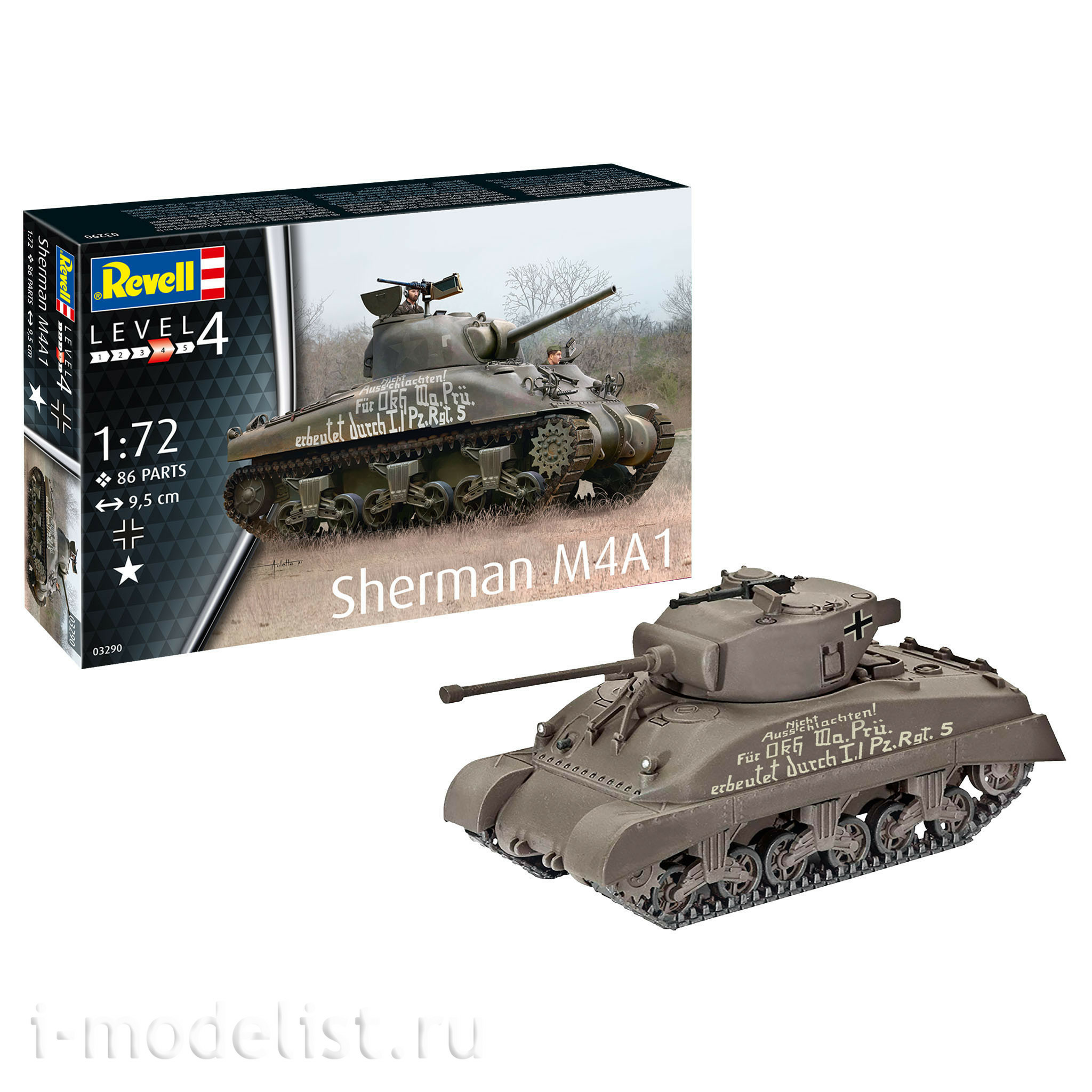 03290 Revell 1/72 American Medium Tank Sherman M4A1