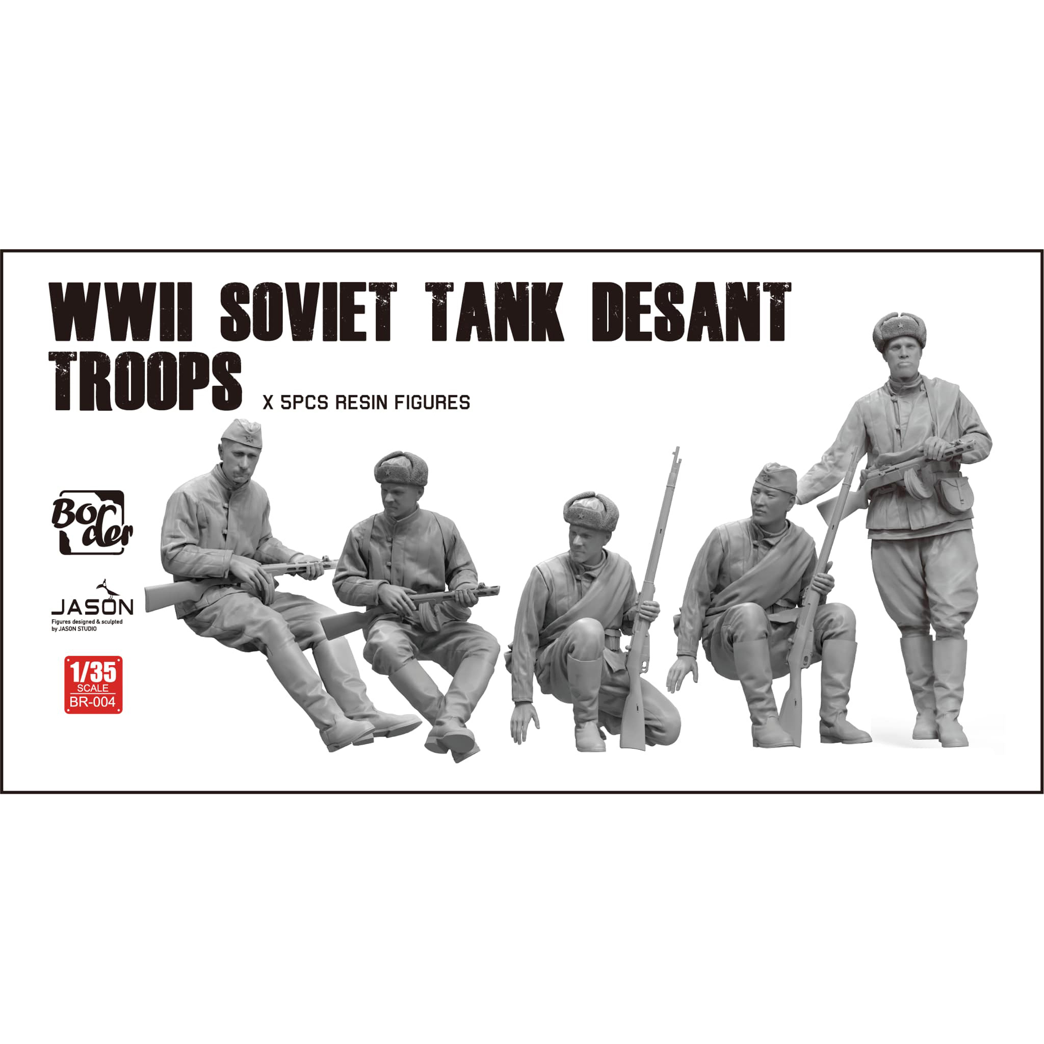 BR-004 Border Model 1/35 Soviet tank landing troops of the Second World War (5 figures)