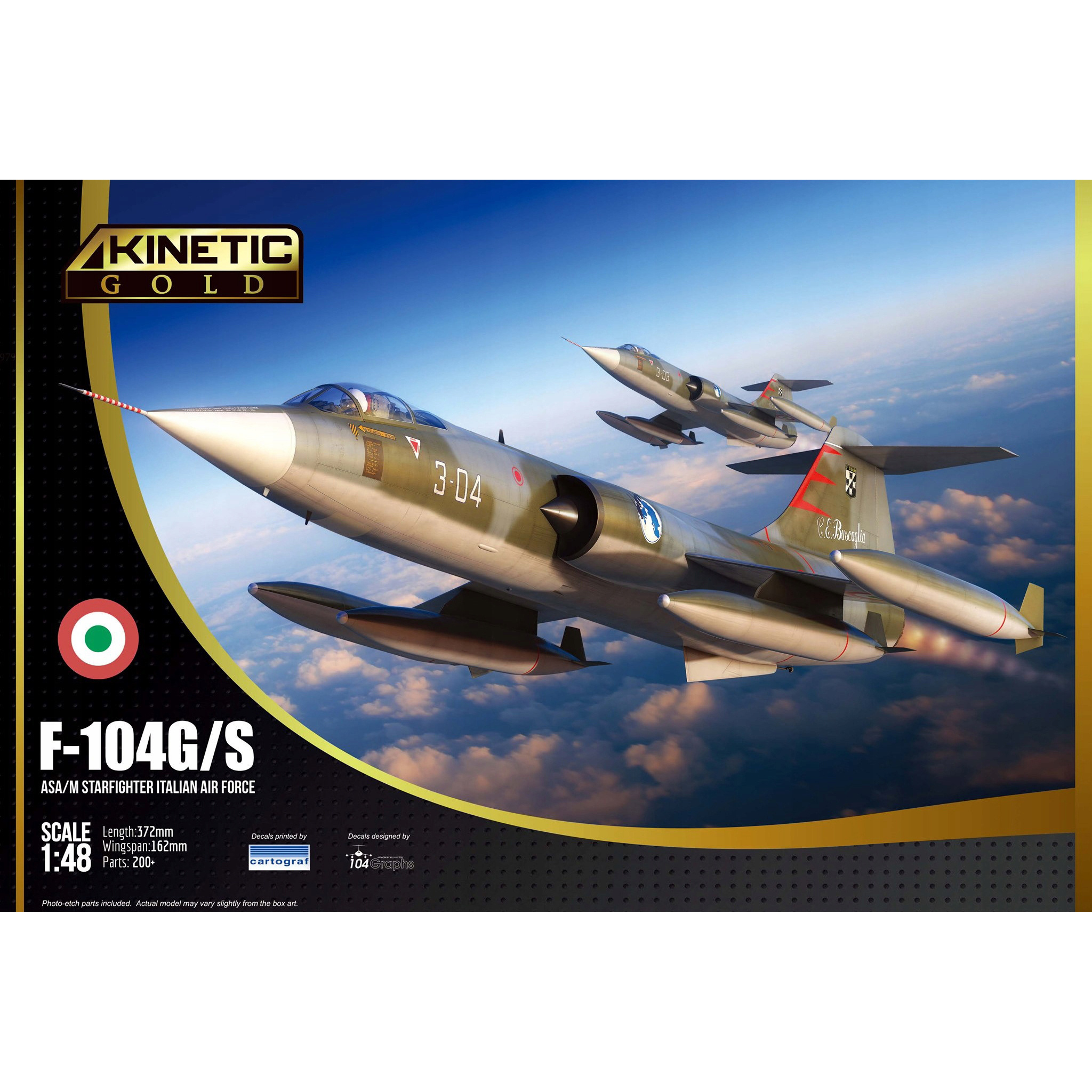 K48093 Kinetic 1/48 Fighter F-104G/S ASA/M Zvezdafighter Italian Air Force