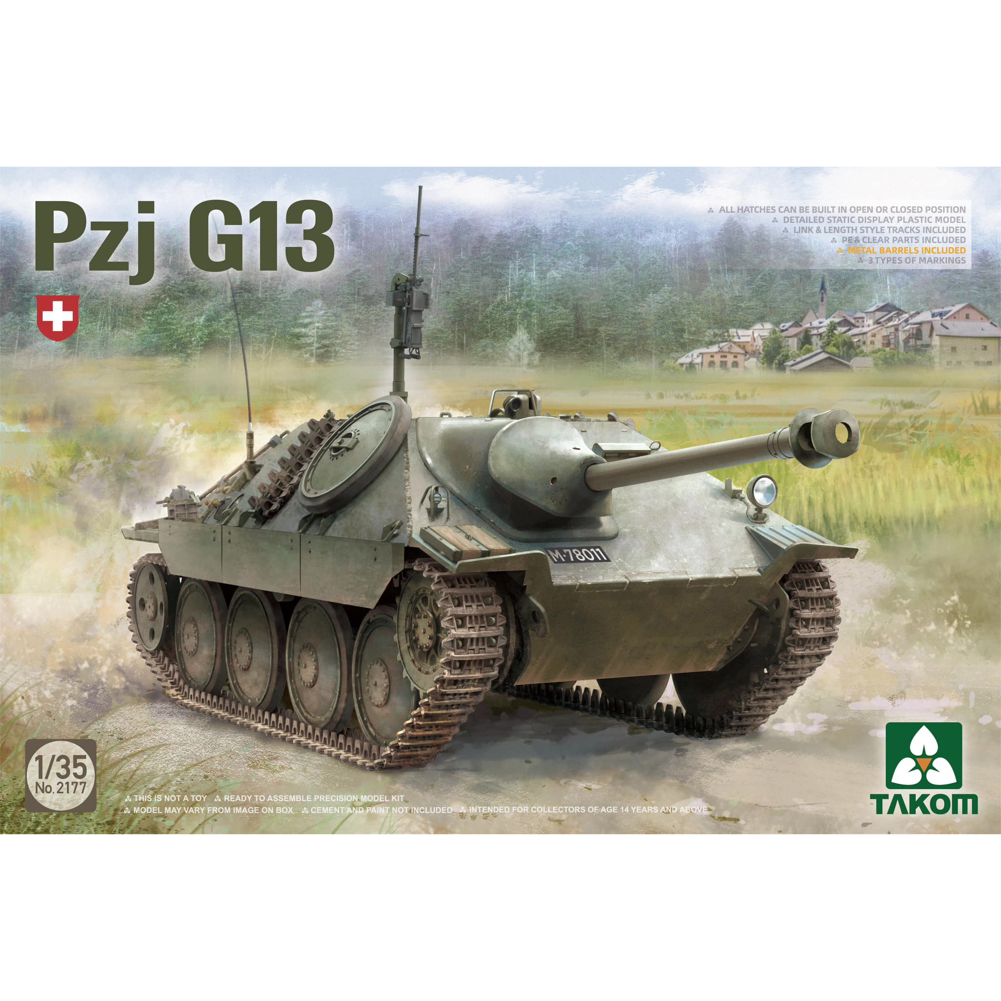 2177 Takom 1/35 Tank Destroyer Swiss Stalker G13 Jagdpanzer 38(t)