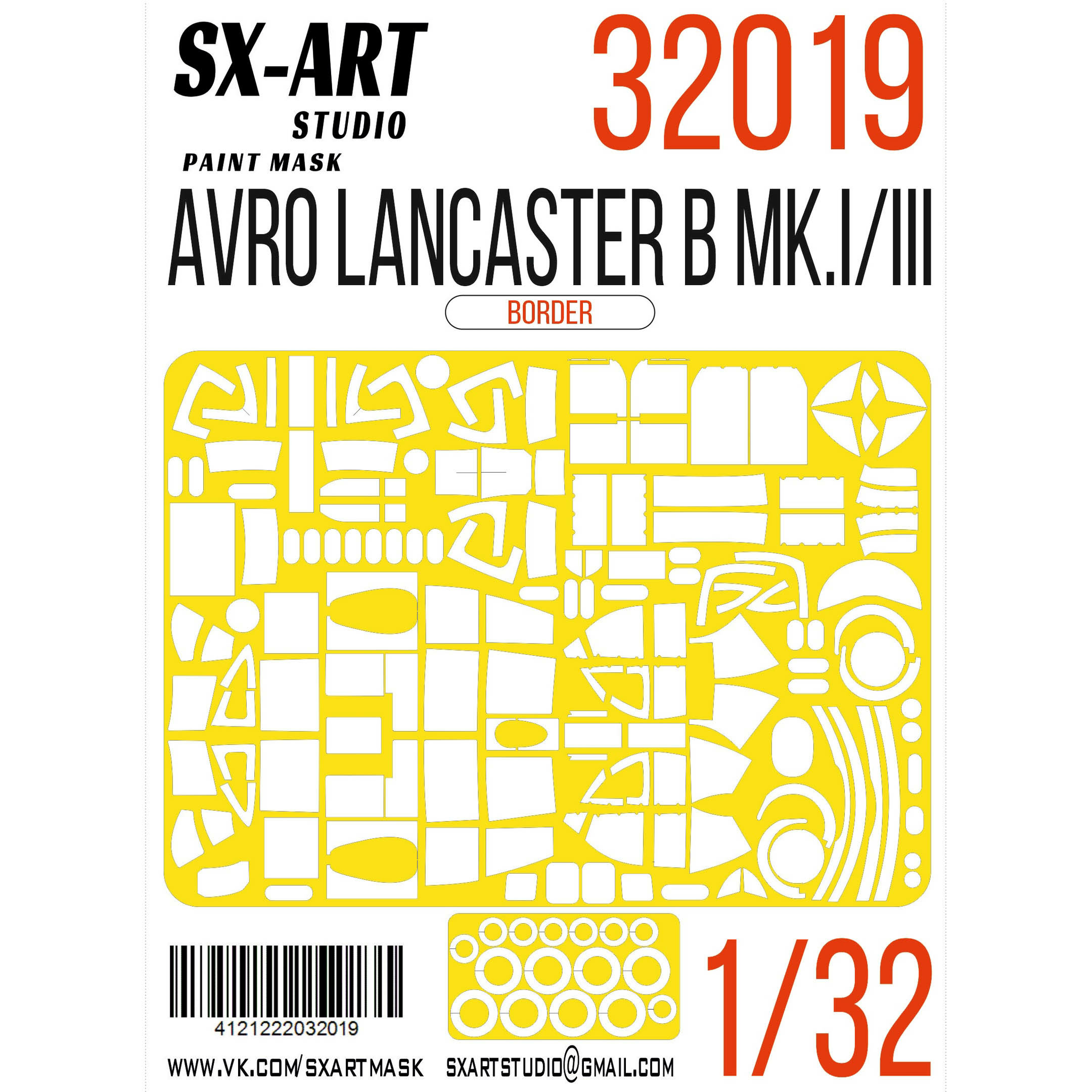32019 SX-Art 1/32 Paint mask Avro Lancaster B MK.I/III (Border)