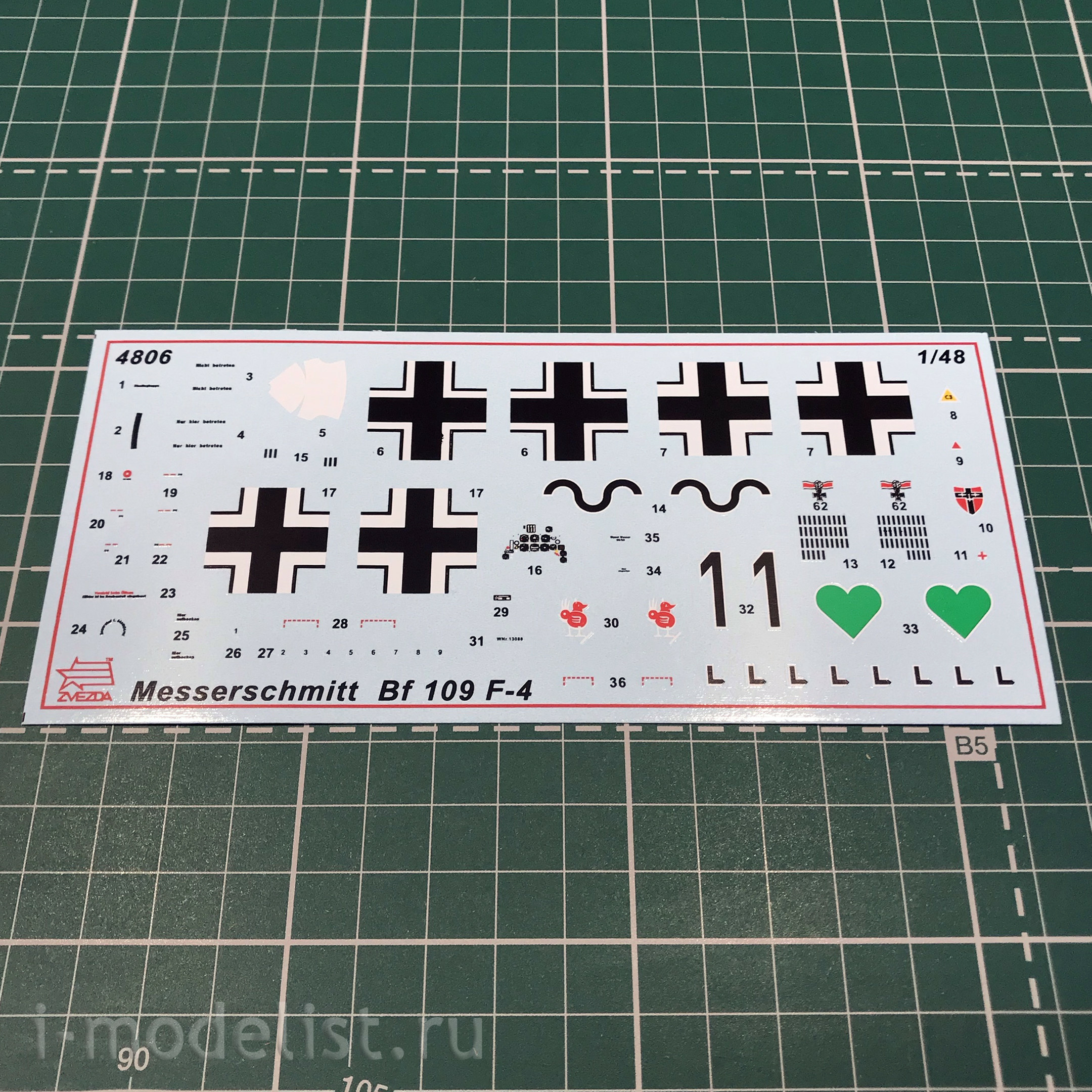 4806 Zvezda 1/48 German fighter Messerschmitt Bf-109F4