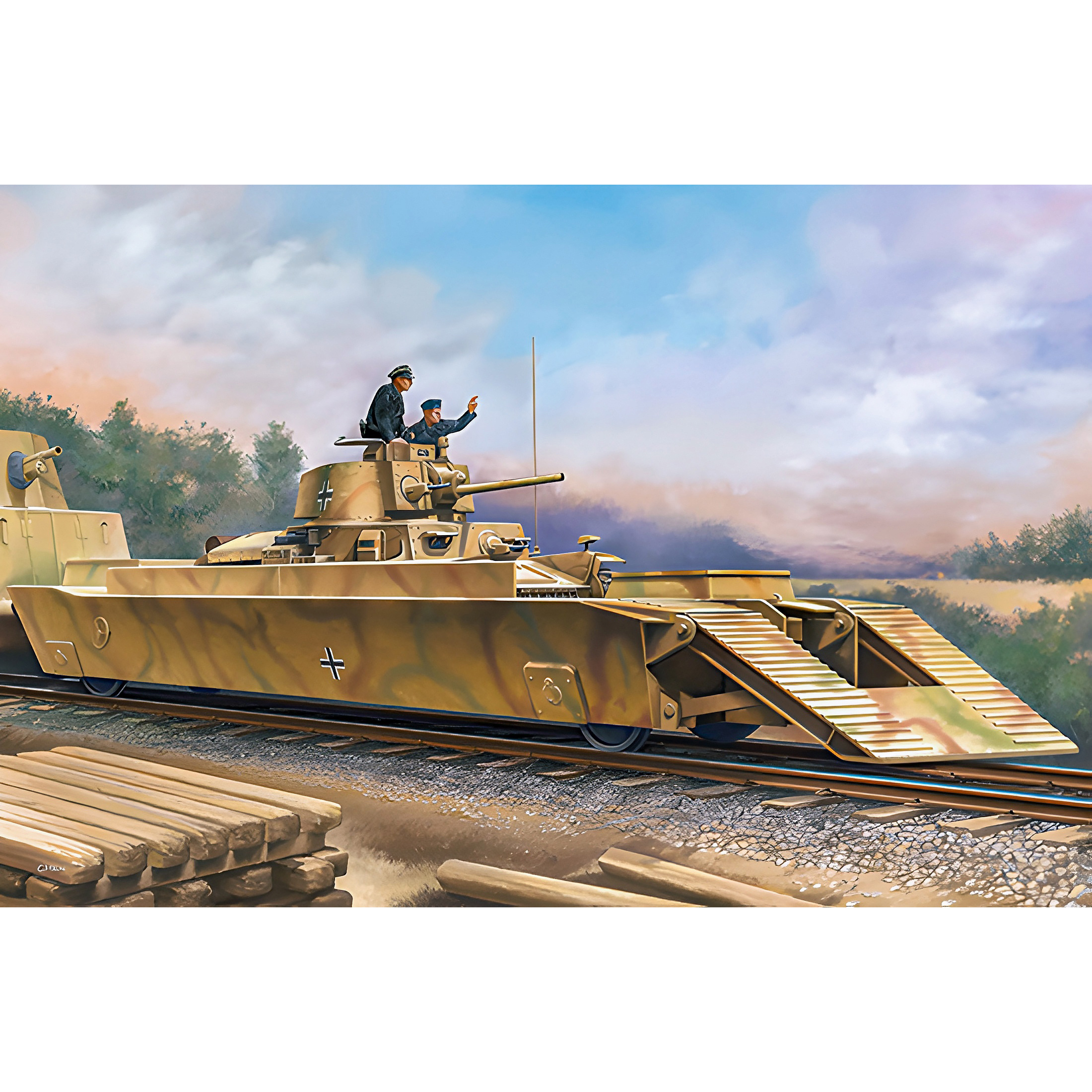 82936 Hobbyboss 1/72 German special railway platform Panzerträgerwagen