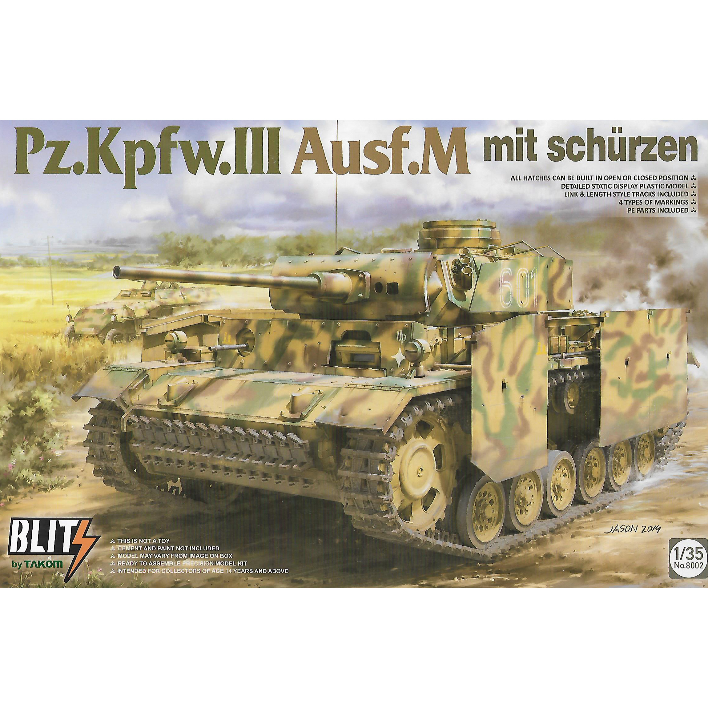 8002 Takom 1/35 Pz.Kpfw.III Ausf.M mit Schürzen