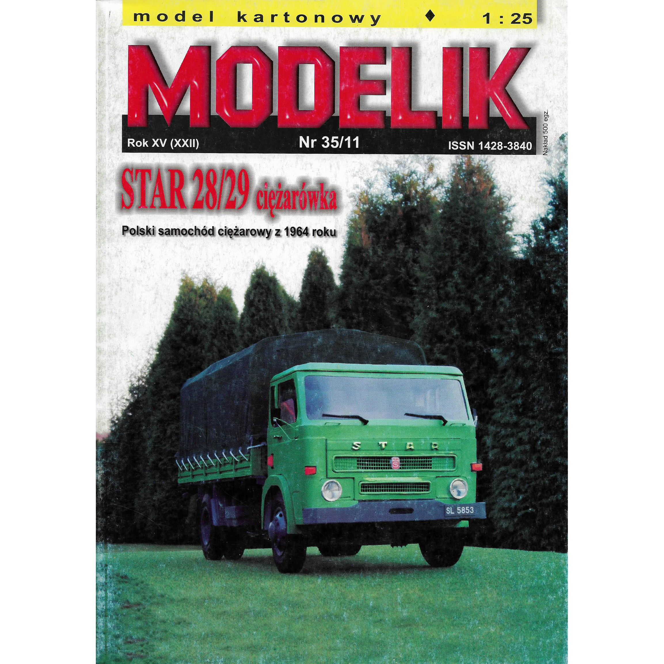 Nr 35/11 Modelik 1/25 Польский грузовой автомобиль STAR 28/29 ciężarówka / Polski samochód ciężarowy z 1964 roku