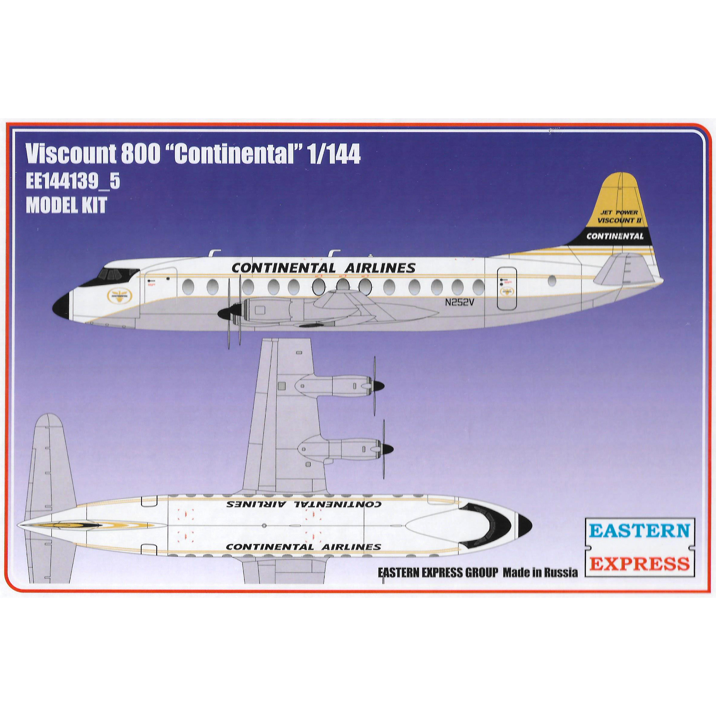 144139-5 Orient Express 1/144 Viscount 800 Continental Aircraft