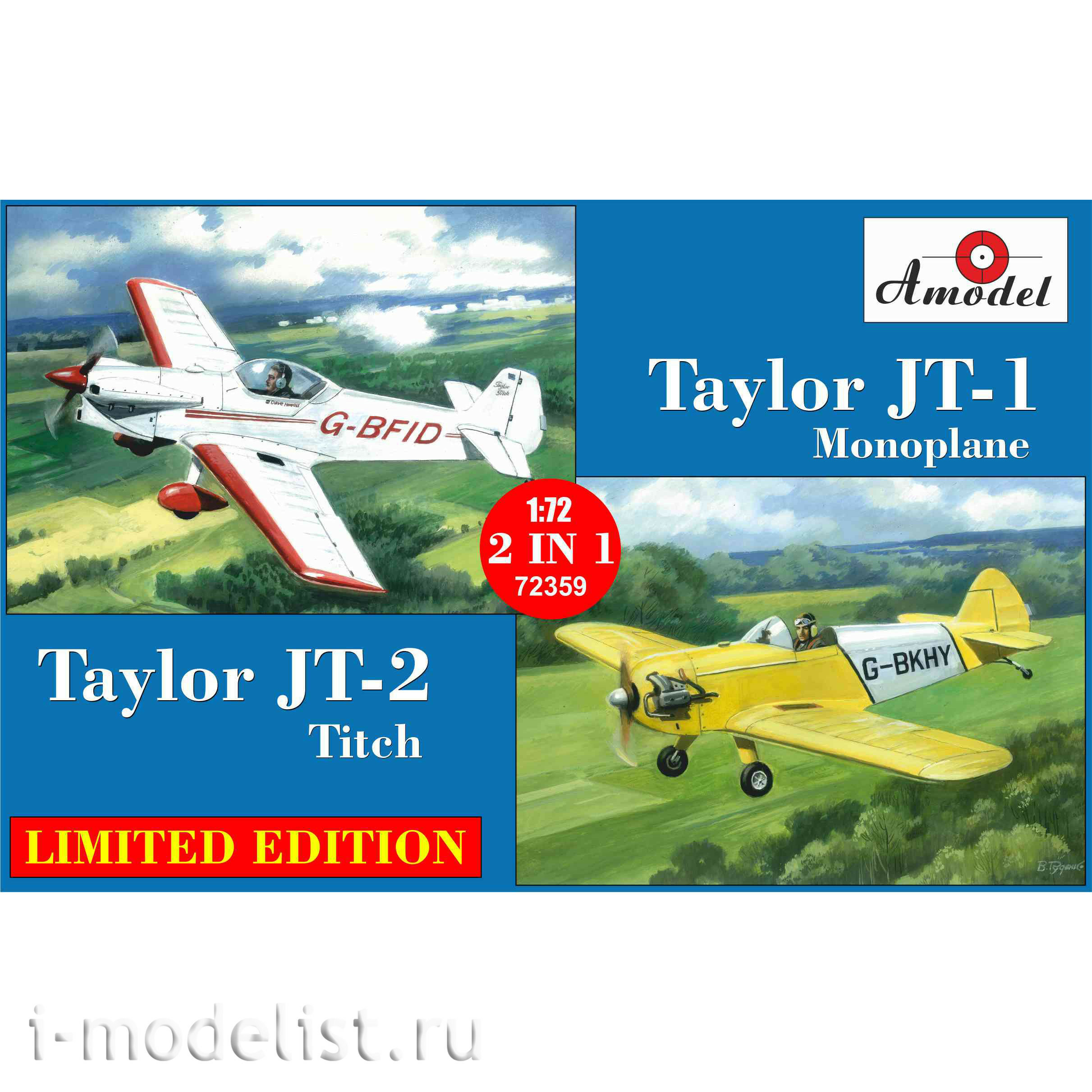 72359 Amodel 1/72 Taylor JT-1 monoplane and Taylor JT-2 titch Experimental aircraft