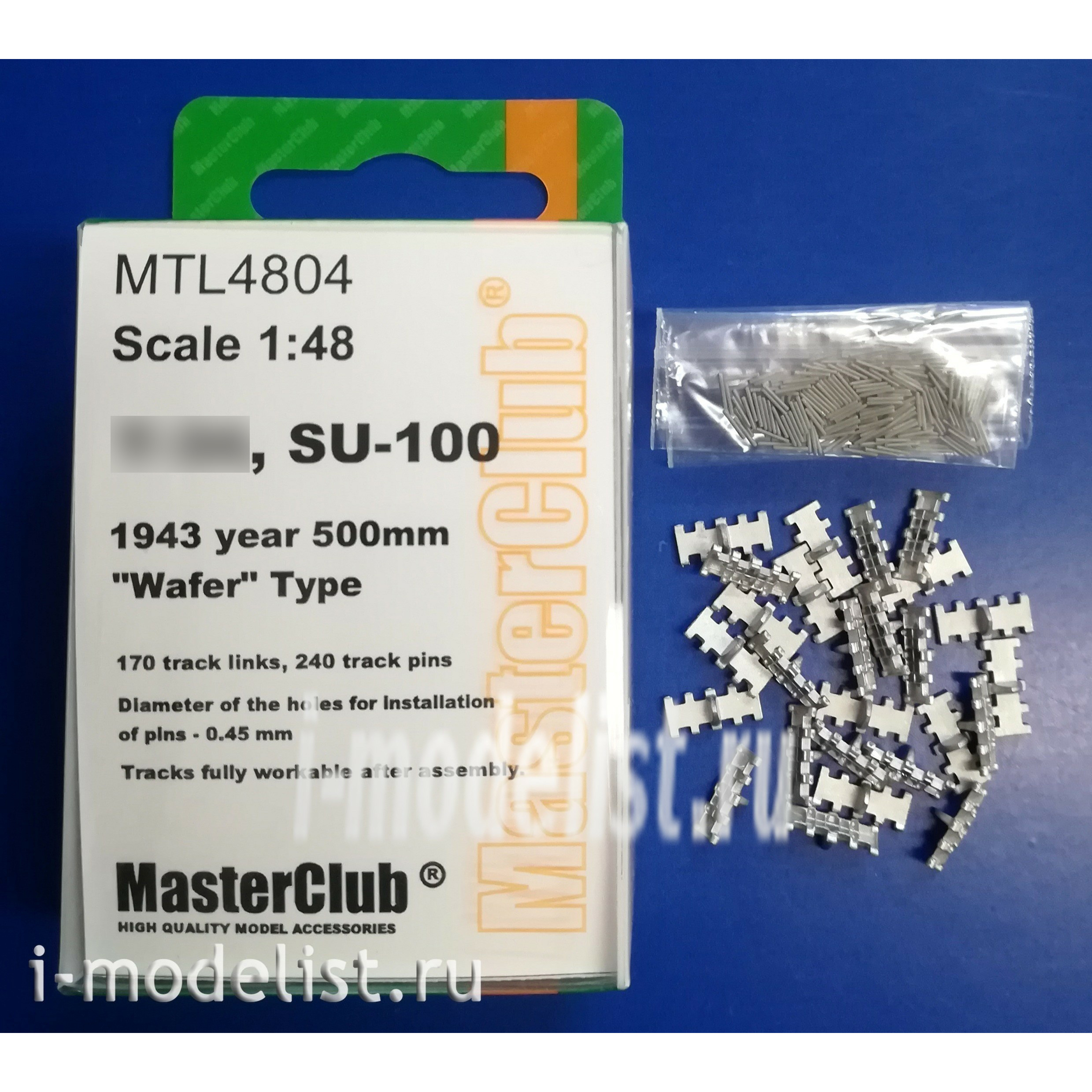 MTL-4804 MasterClub 1/48 Typeset iron tracks for Tank 34, SU-100 1943 500 mm, type 