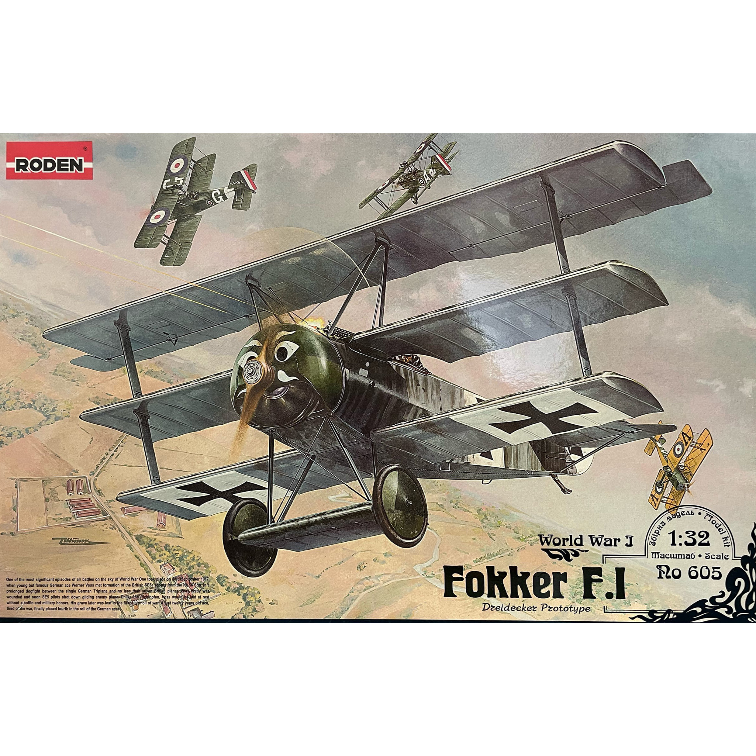 605 Roden 1/32 Fokker F. I Aircraft