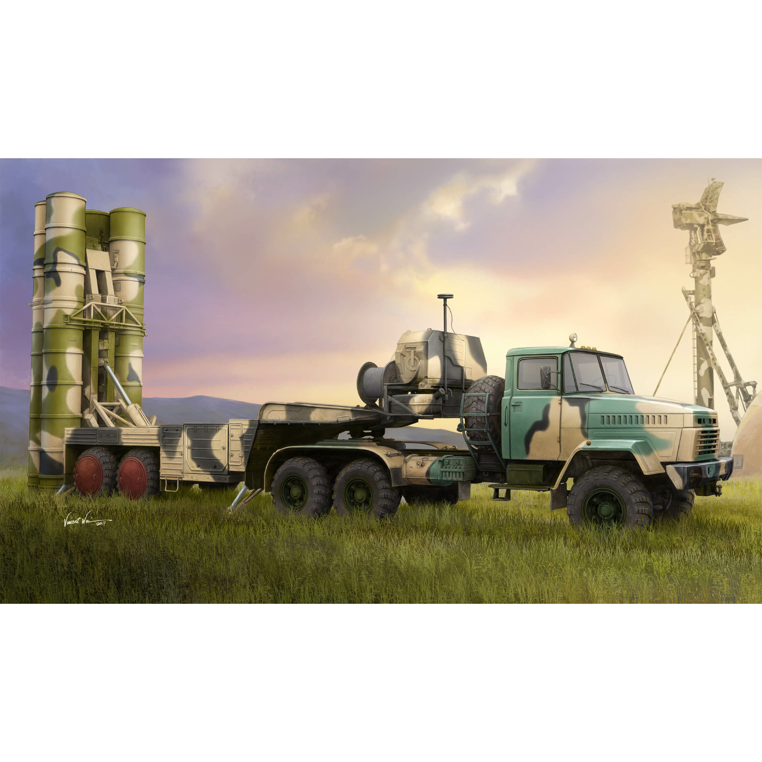 85511 HobbyBoss 1/35 Tractor with 5P85TE TEL S-300PMU