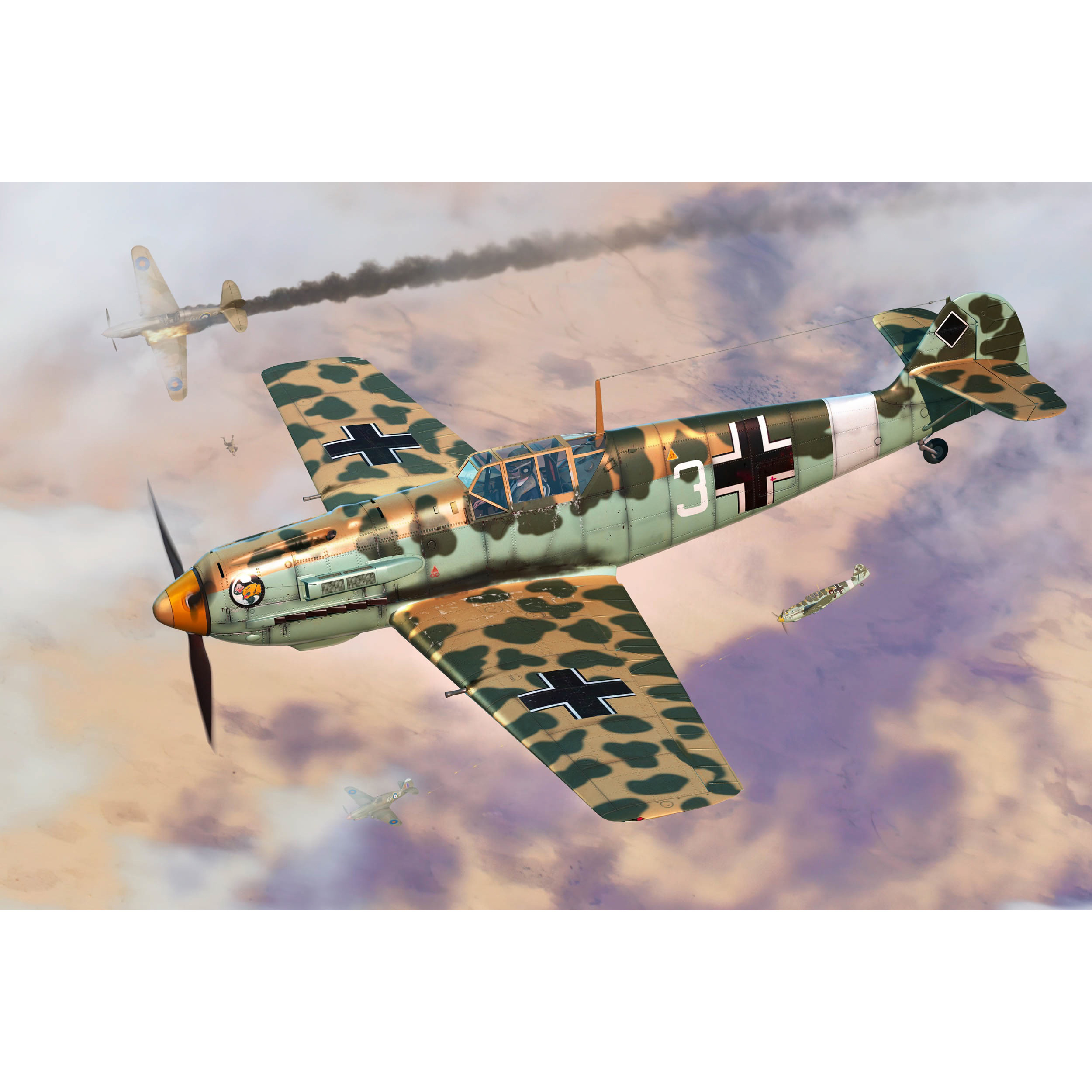 81793 HobbyBoss 1/48 Notмецкий истребитель Messerschmitt Bf109E-4/TROP